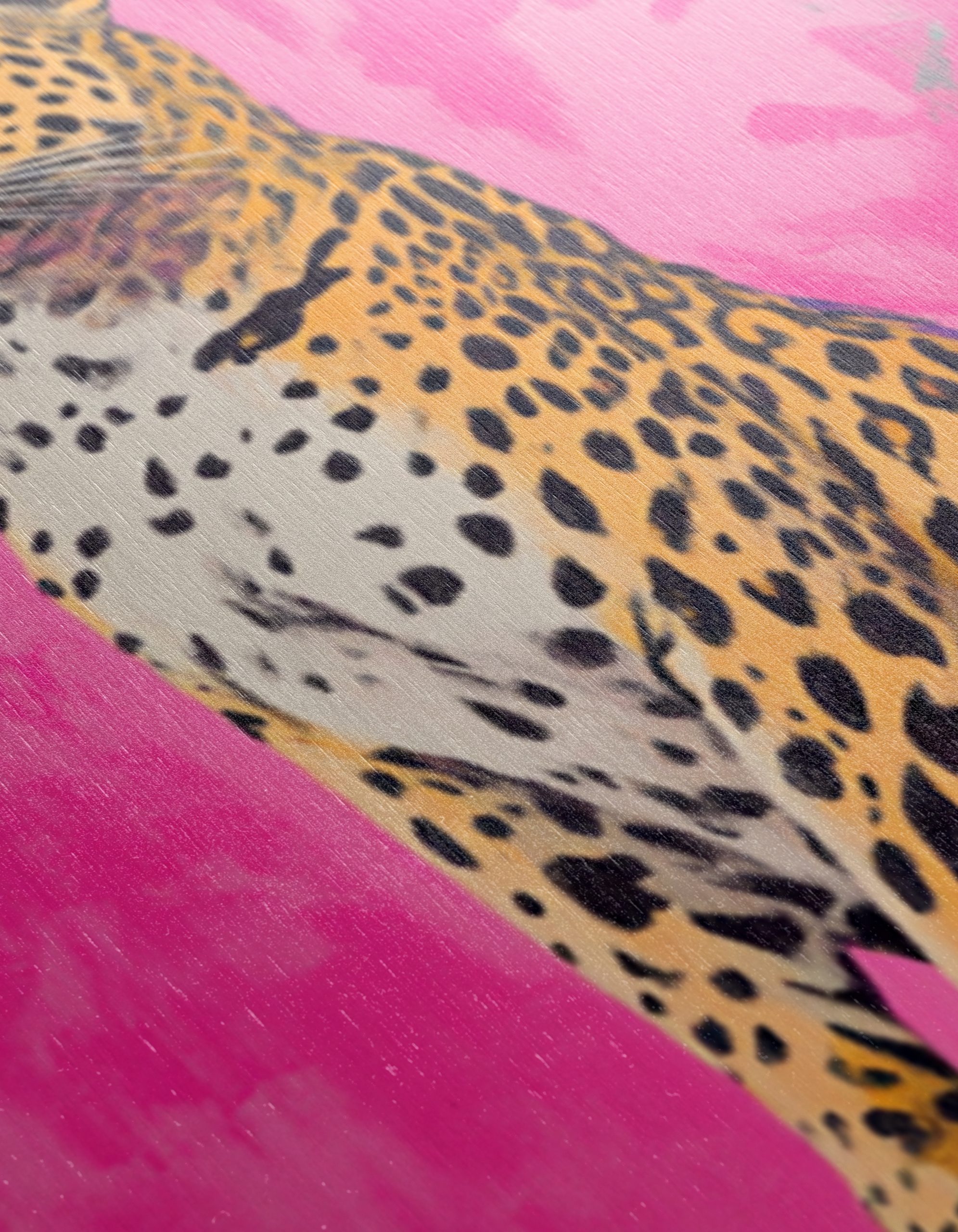 Stylized Leopard Artwork on Pink Background - Image 12