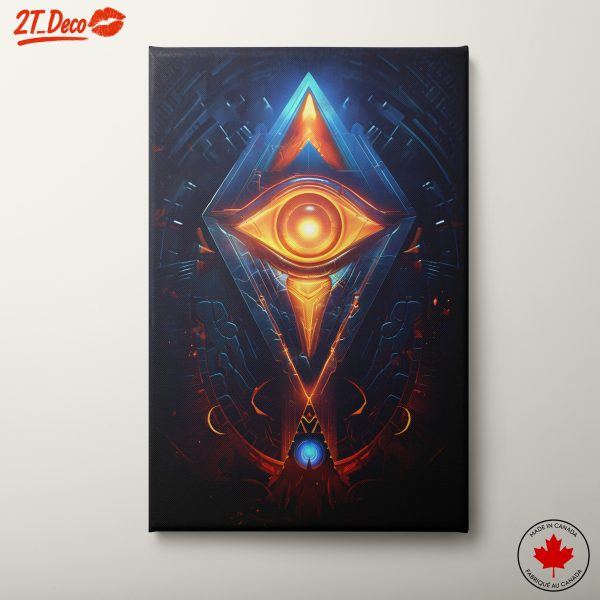 Celestial Abstract Art with Mystical Eye Design