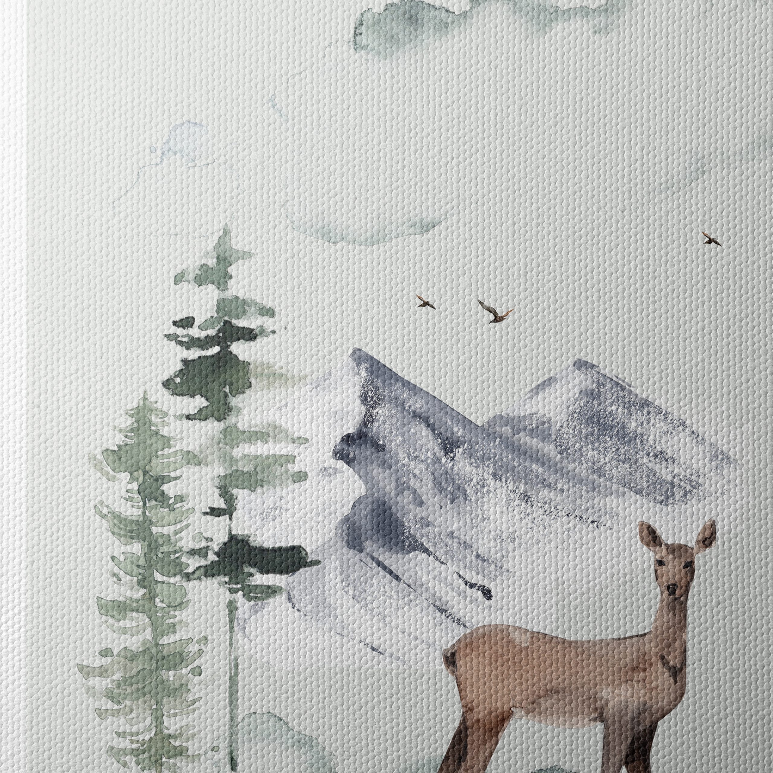 Cozy Woodland Scene with Deer - Image 4