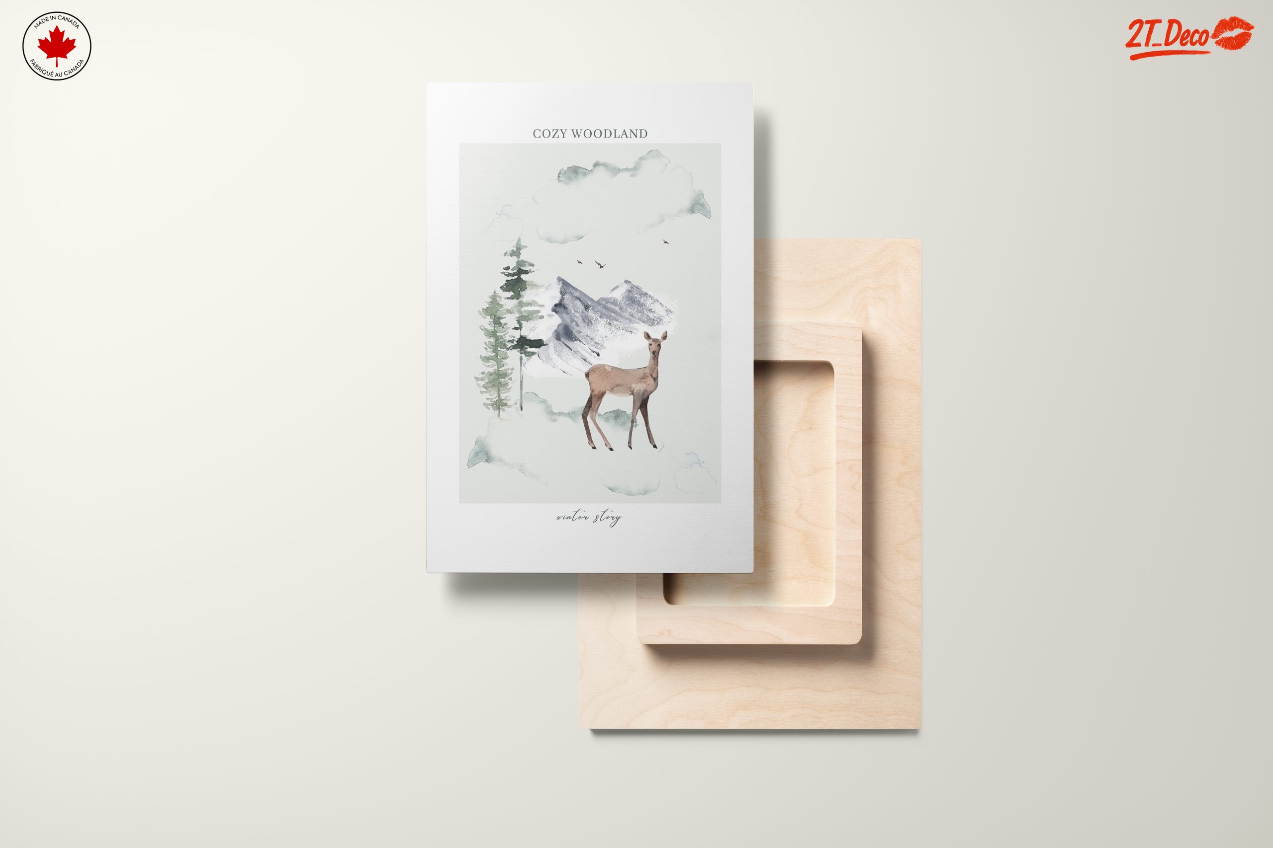 Cozy Woodland Scene with Deer - Image 11