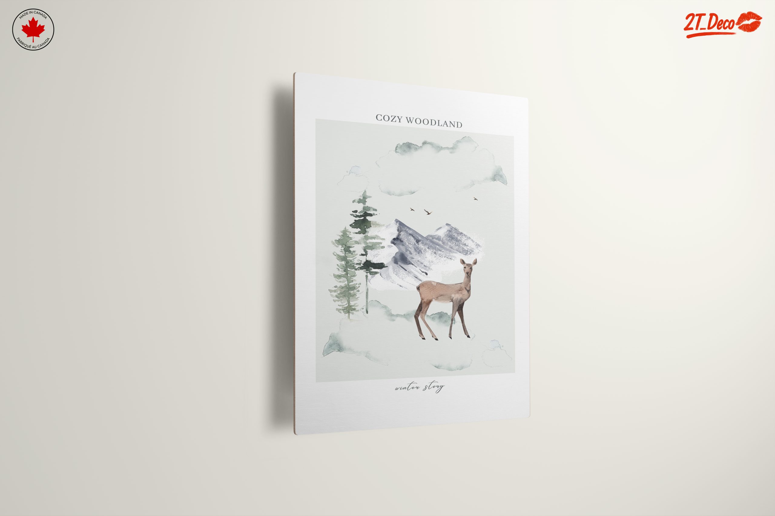 Cozy Woodland Scene with Deer - Image 13