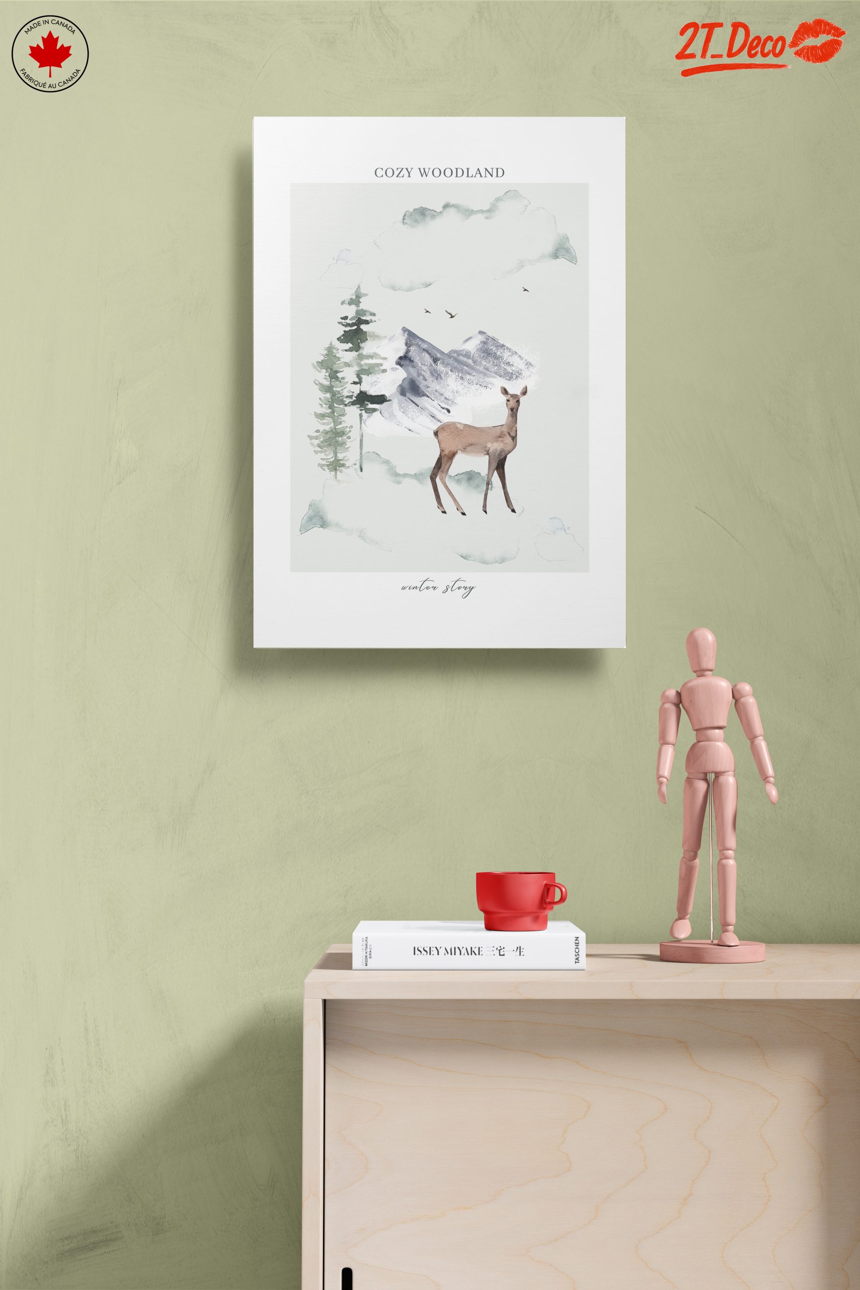 Cozy Woodland Scene with Deer - Image 14