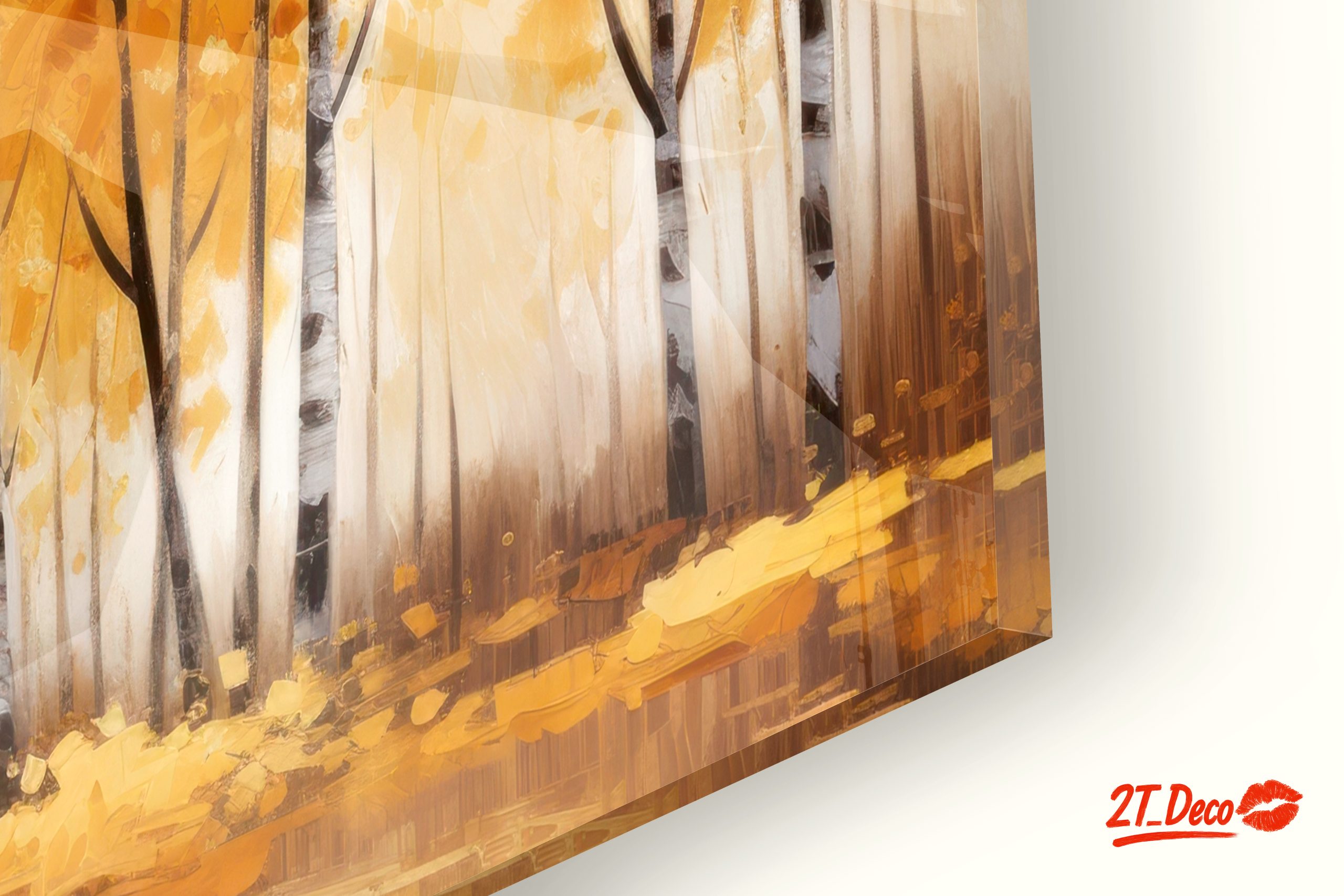 Vibrant Autumn Birch Trees Landscape Art - Image 9