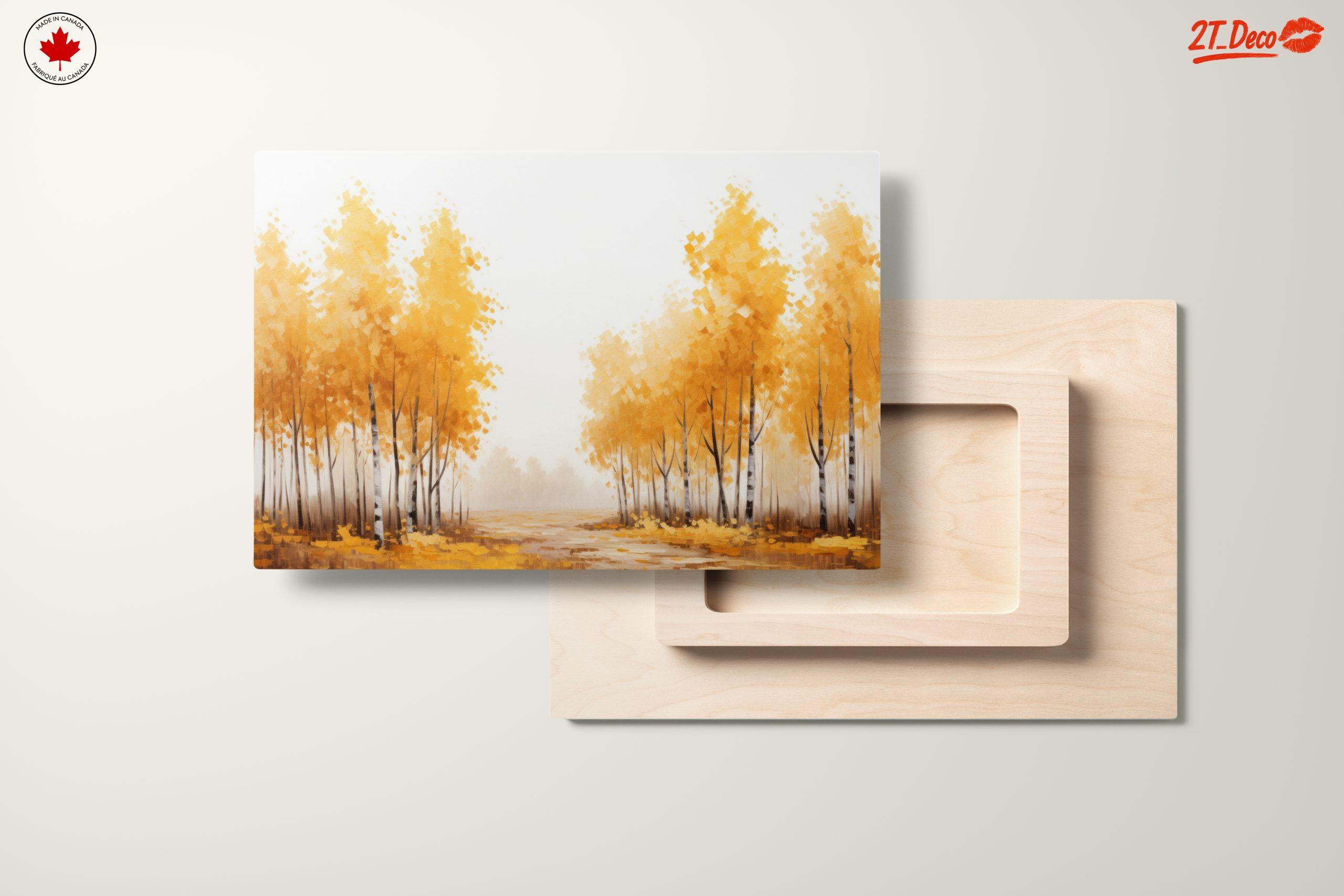 Vibrant Autumn Birch Trees Landscape Art - Image 11