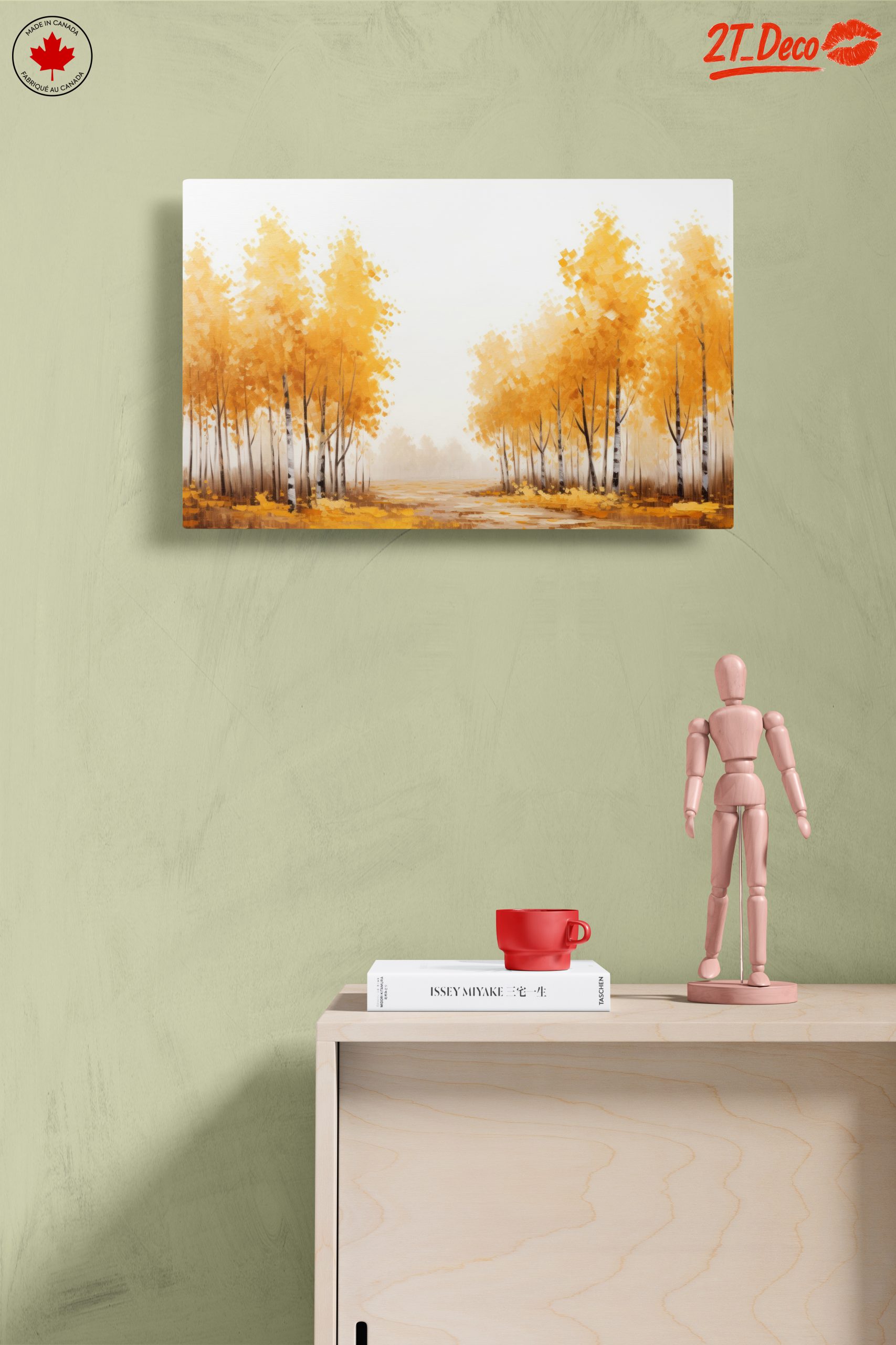 Vibrant Autumn Birch Trees Landscape Art - Image 14