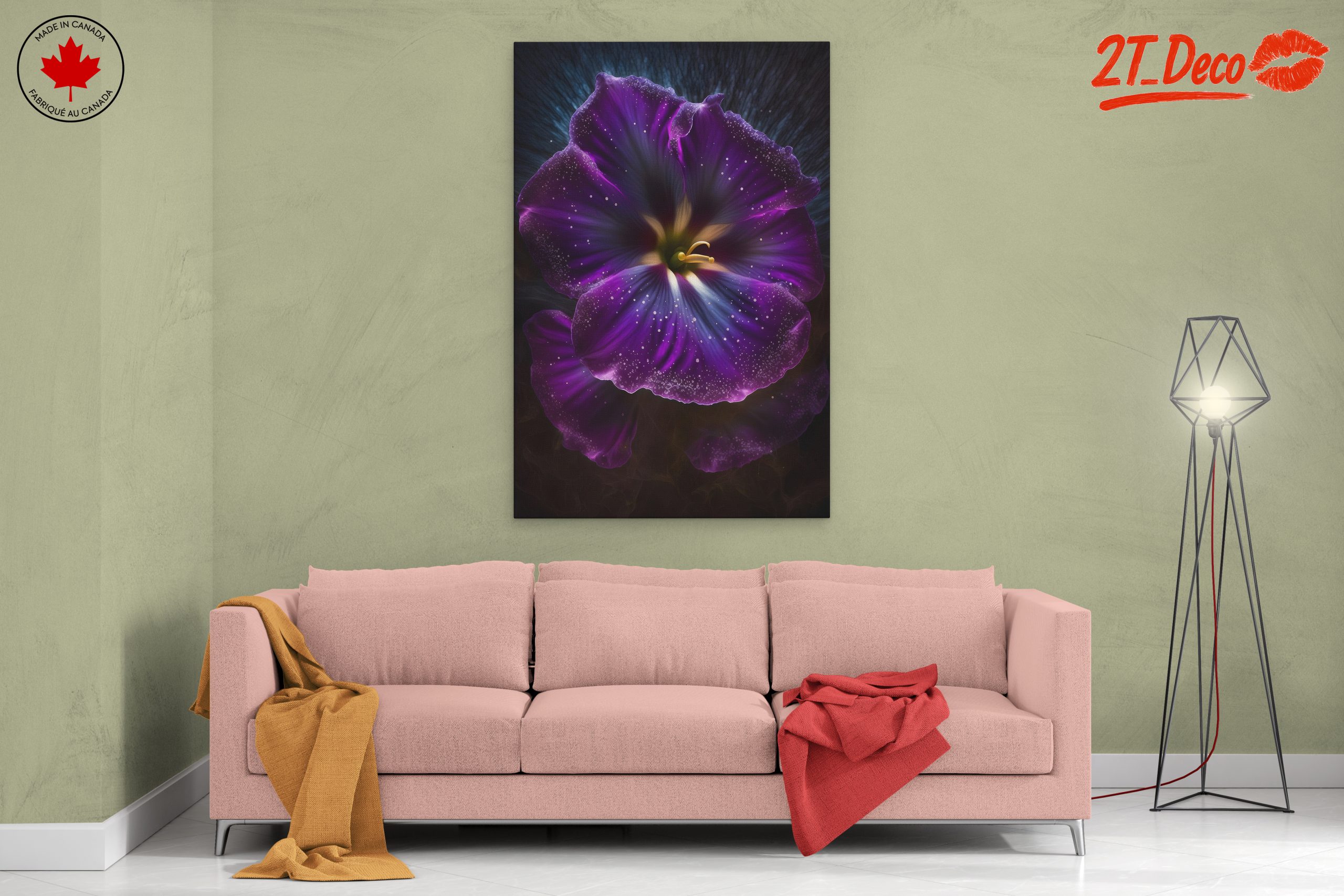 Vibrant Floral Arrangement with Deep Purple Petals - Image 2