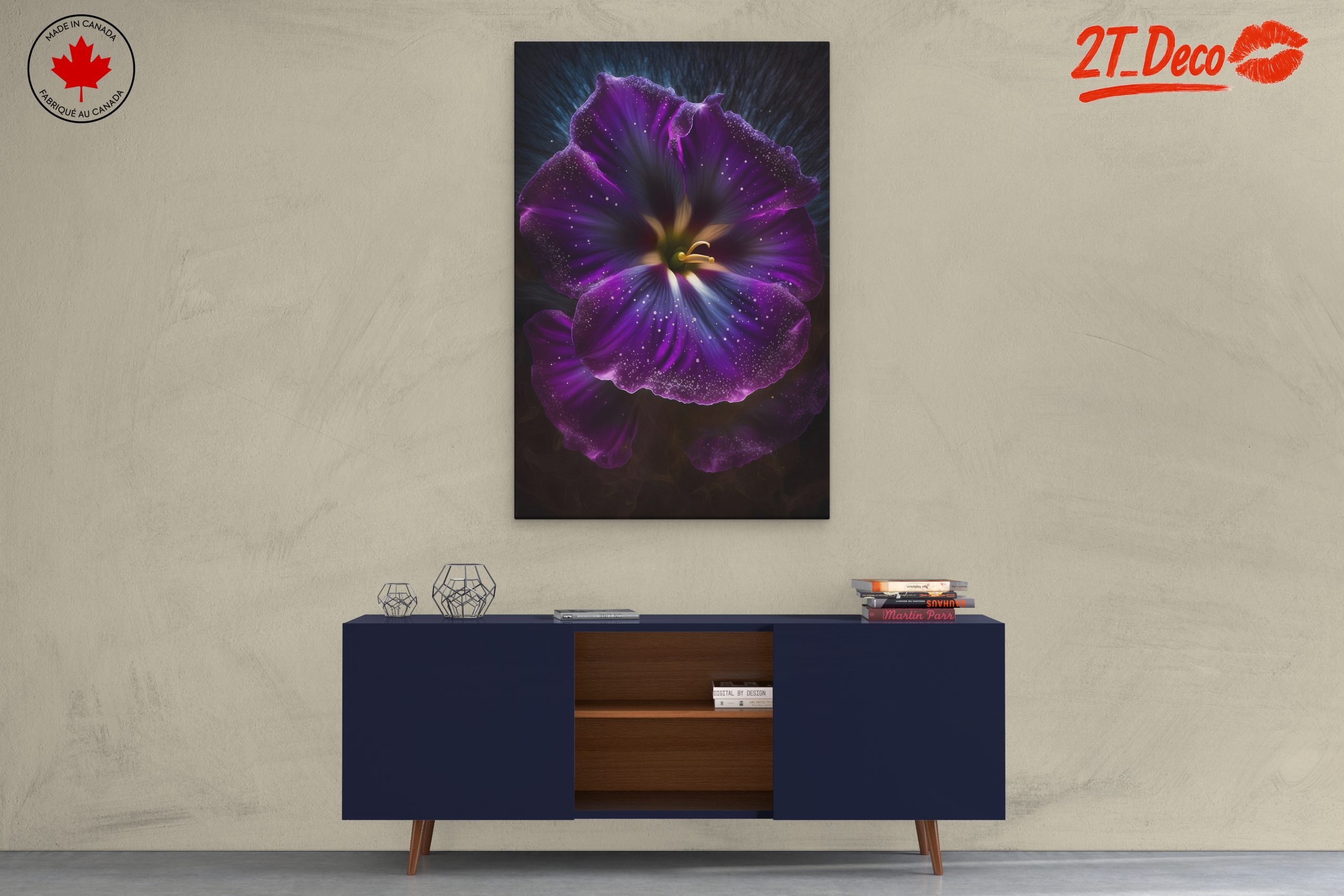 Vibrant Floral Arrangement with Deep Purple Petals - Image 3