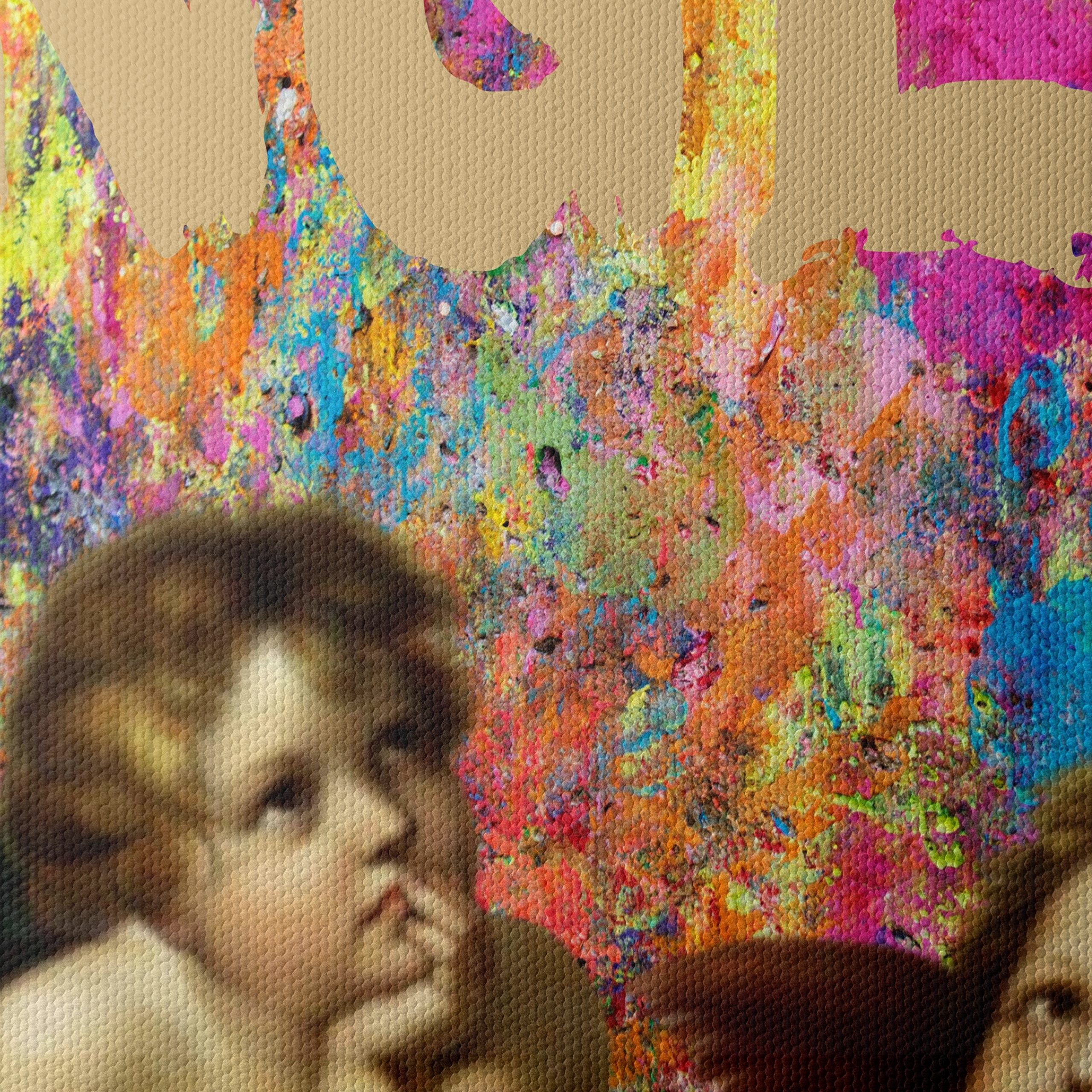 Cherubic Angels on Vibrant Abstract Background - Image 4