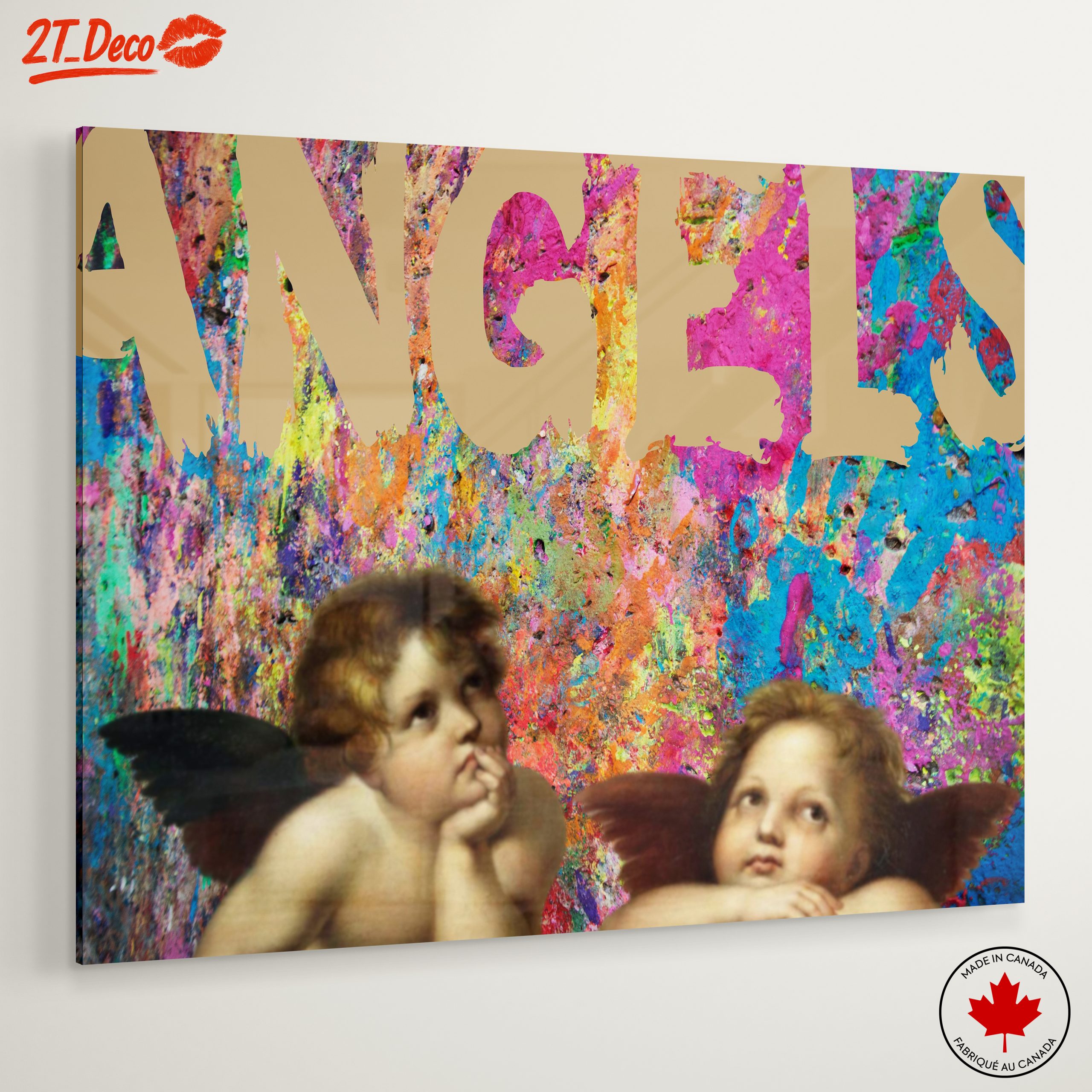 Cherubic Angels on Vibrant Abstract Background - Image 6