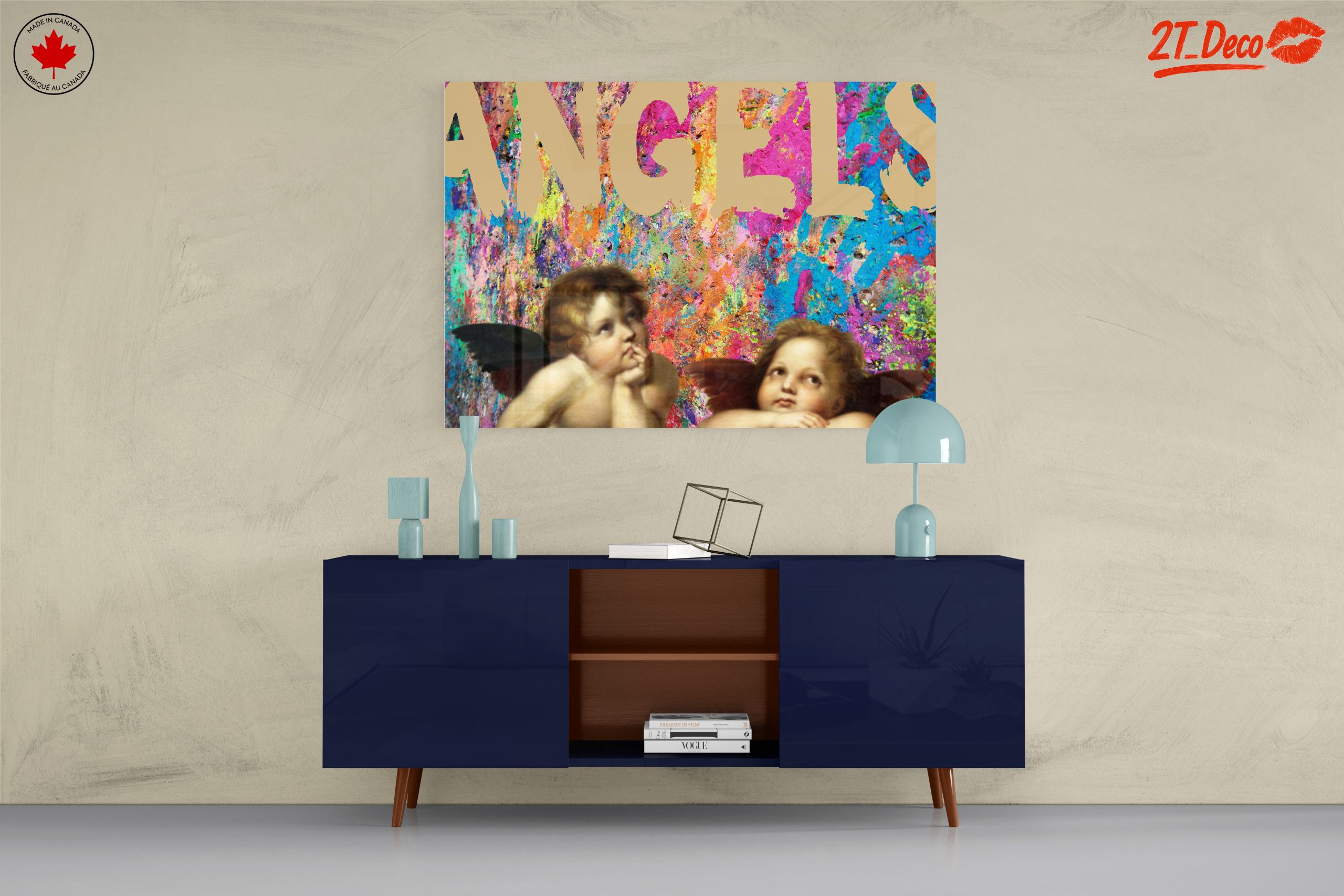 Cherubic Angels on Vibrant Abstract Background - Image 8