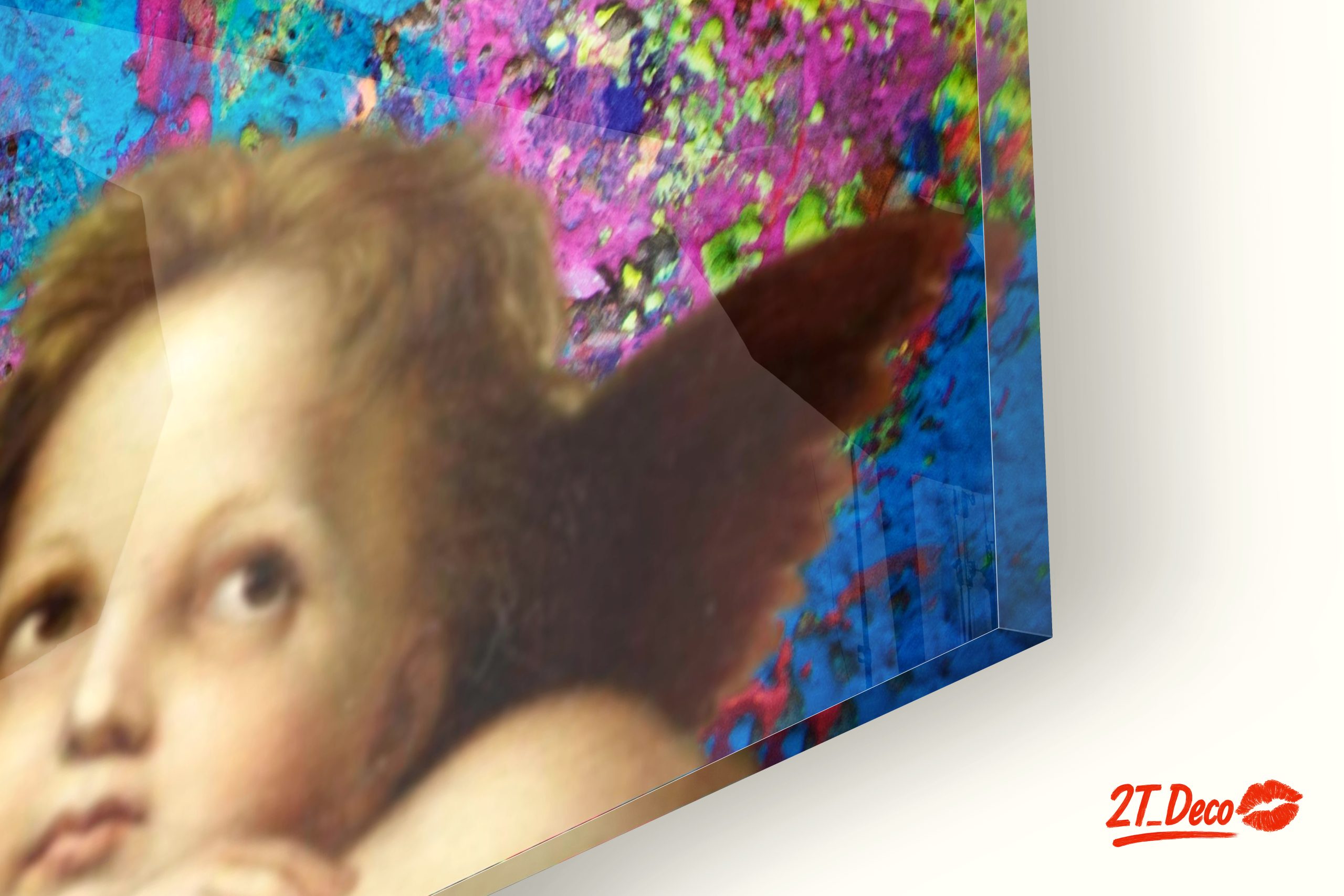 Cherubic Angels on Vibrant Abstract Background - Image 9