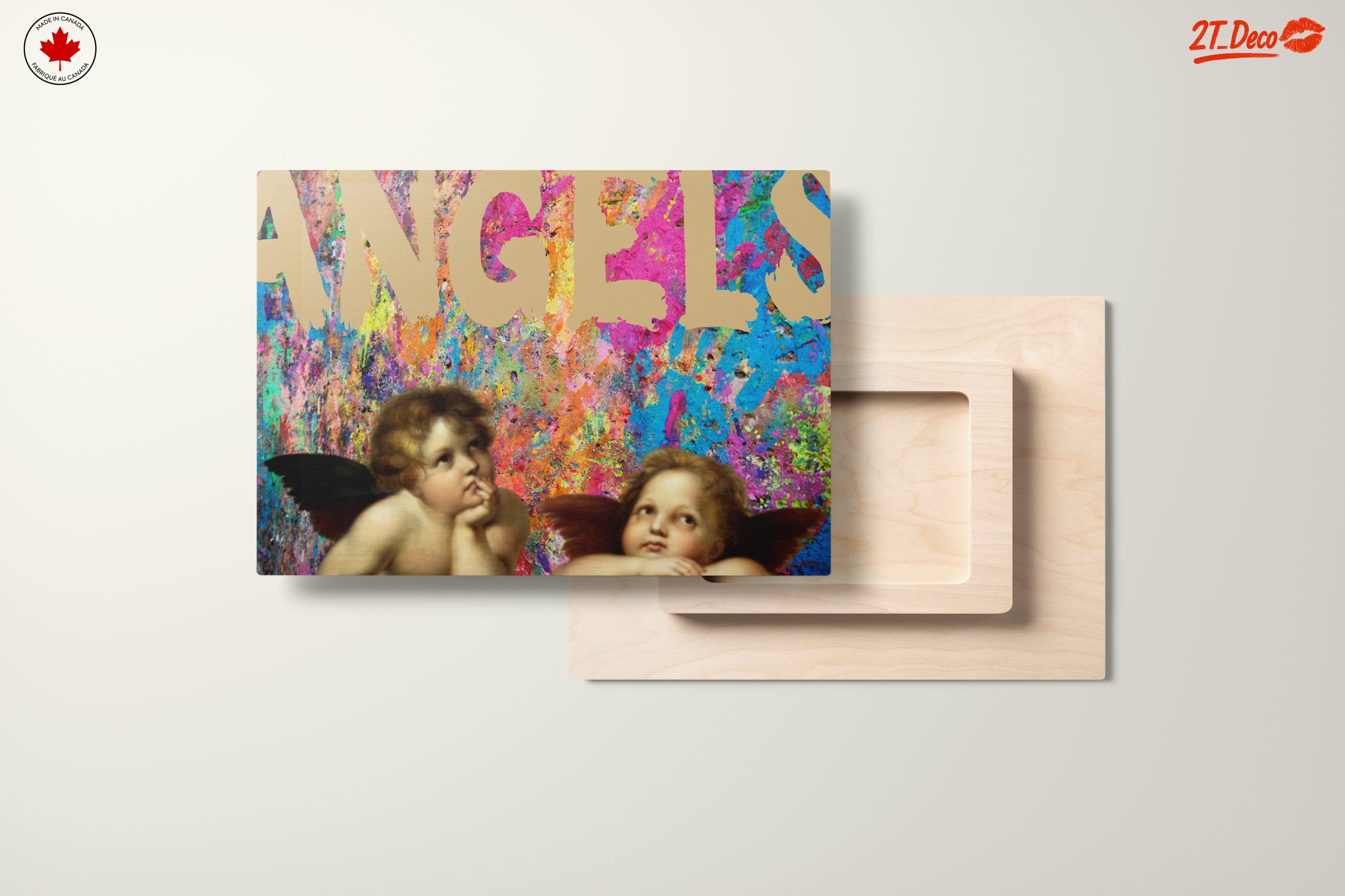 Cherubic Angels on Vibrant Abstract Background - Image 11