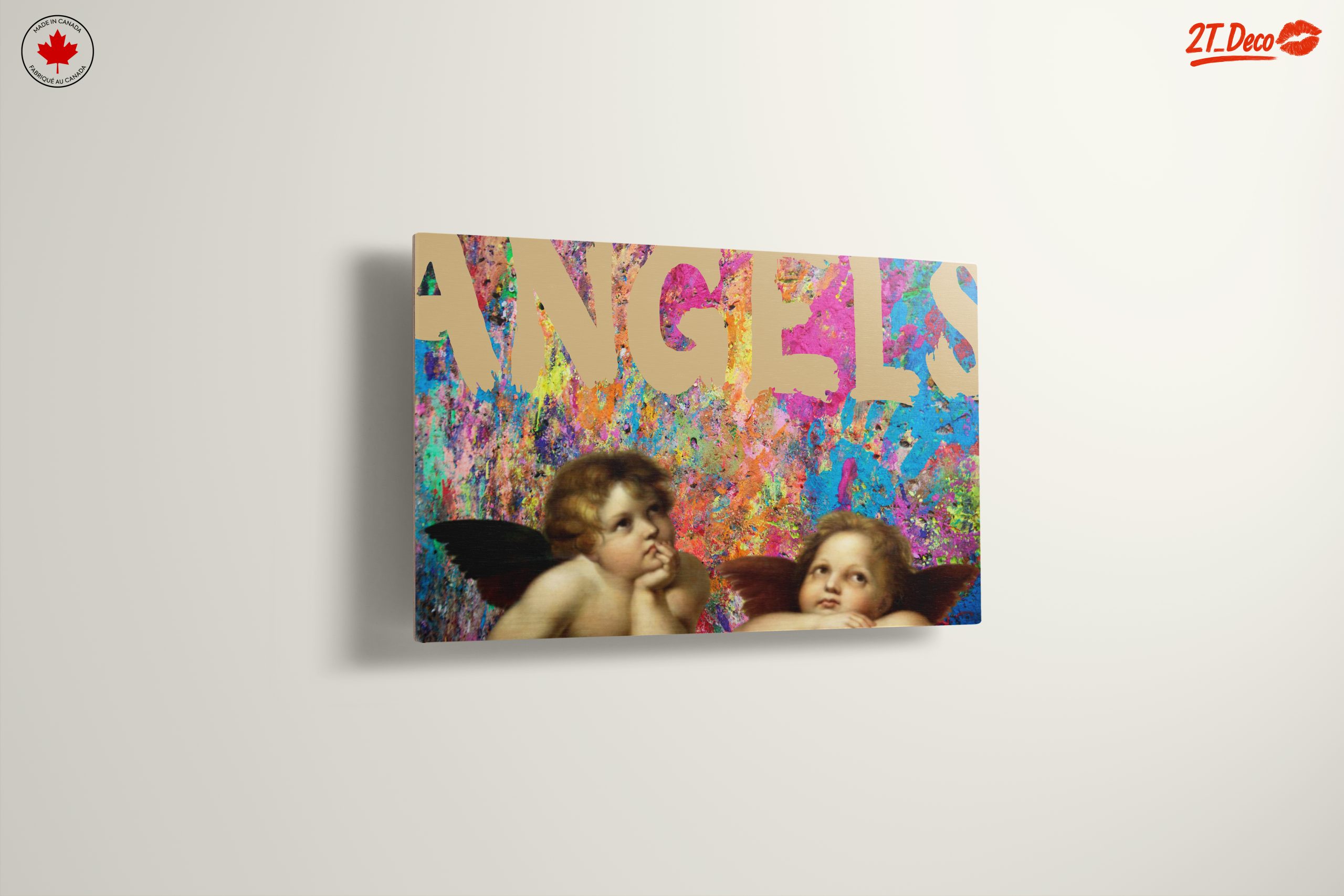 Cherubic Angels on Vibrant Abstract Background - Image 13