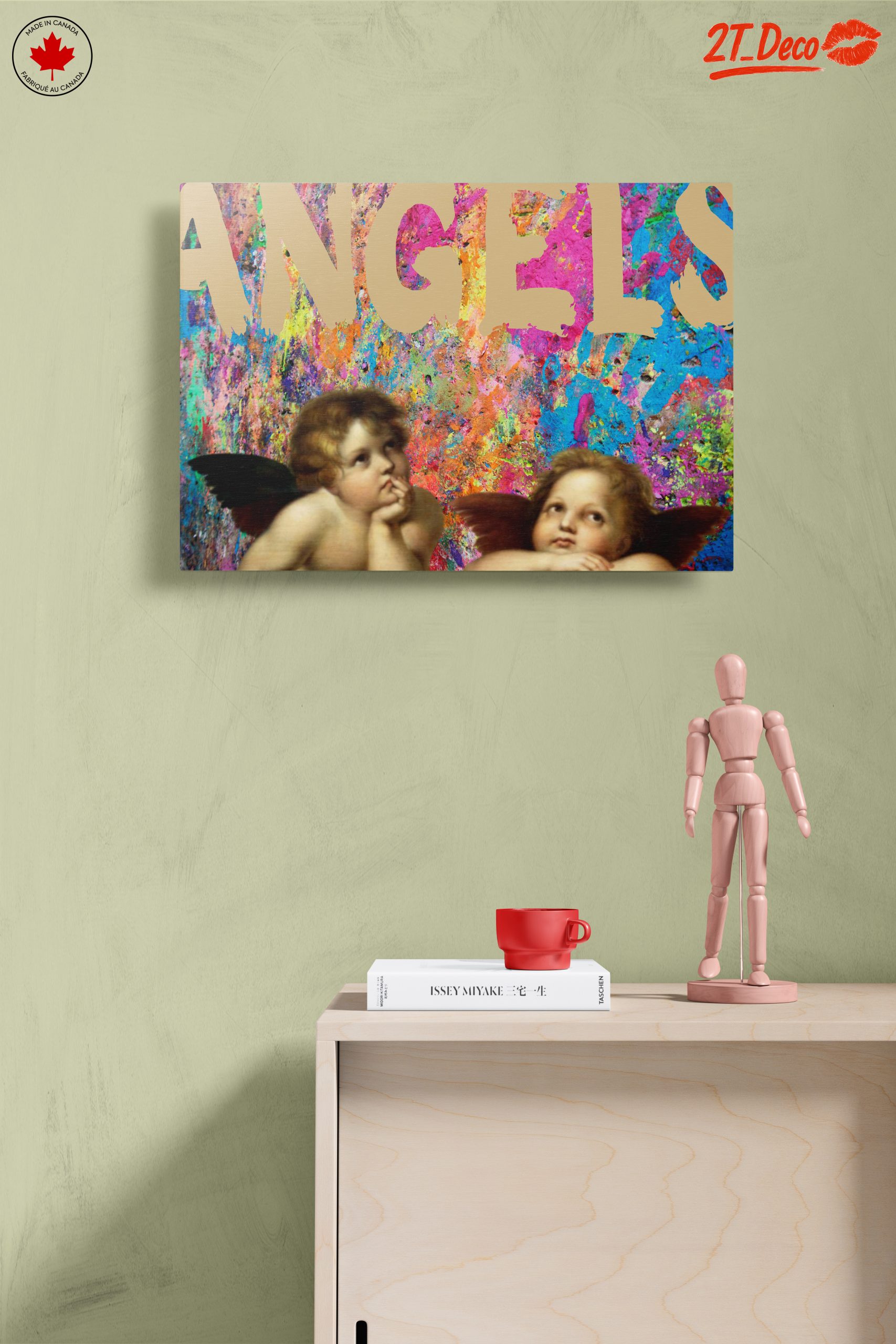 Cherubic Angels on Vibrant Abstract Background - Image 14