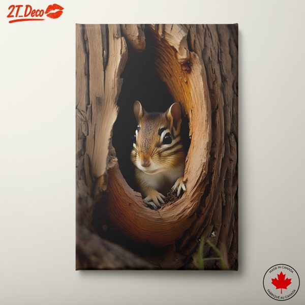 Charming Chipmunk Amidst Tree Bark