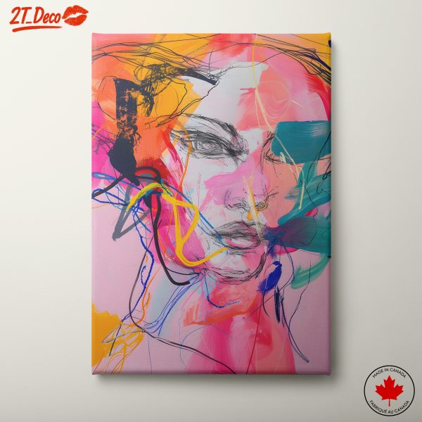 Abstract Contemporary Portrait in Vibrant Colors