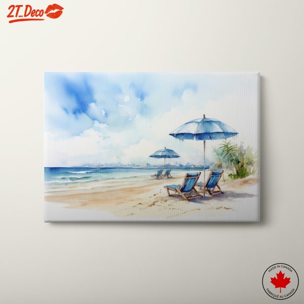 Serene Beach Scene with Umbrellas