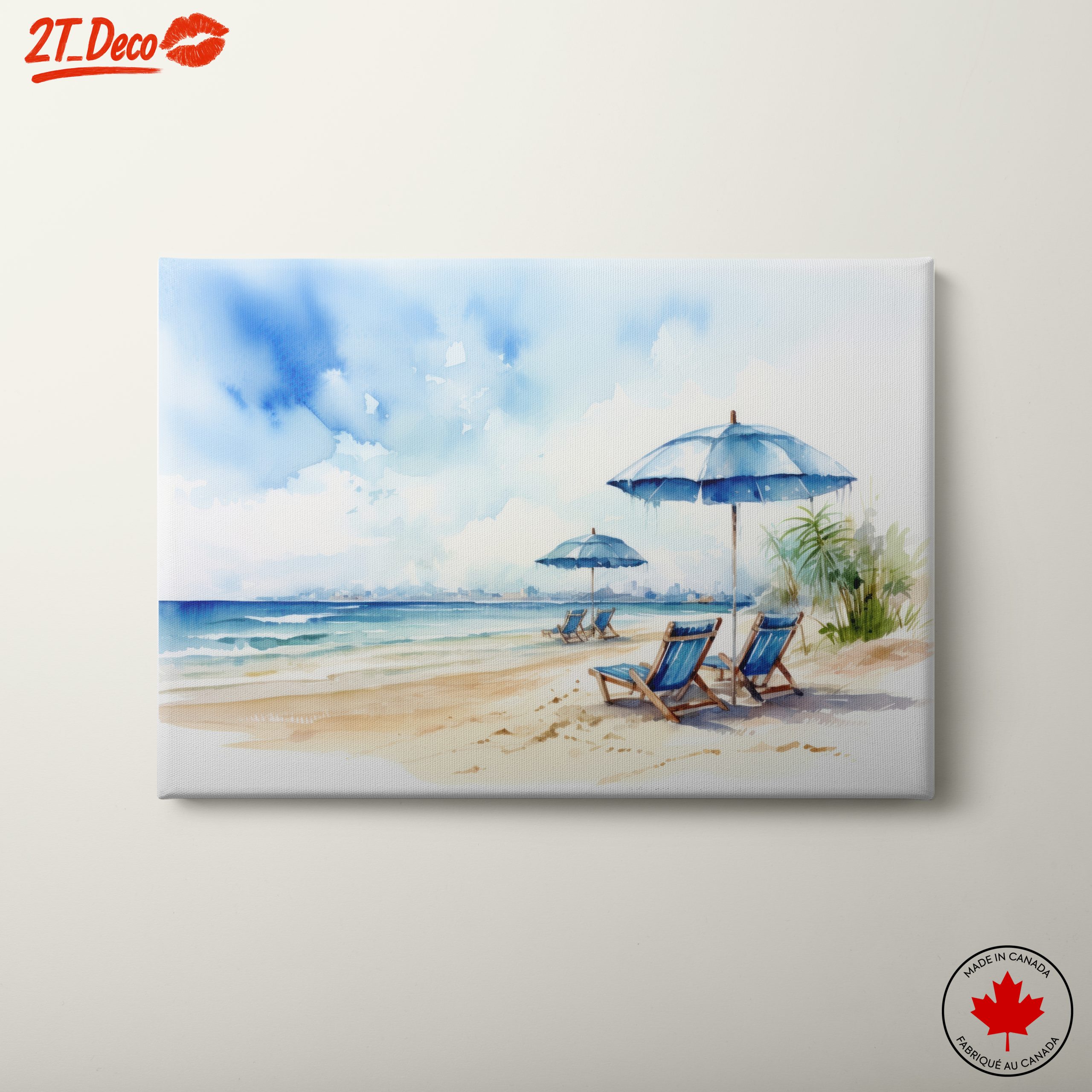 Serene Beach Scene with Umbrellas