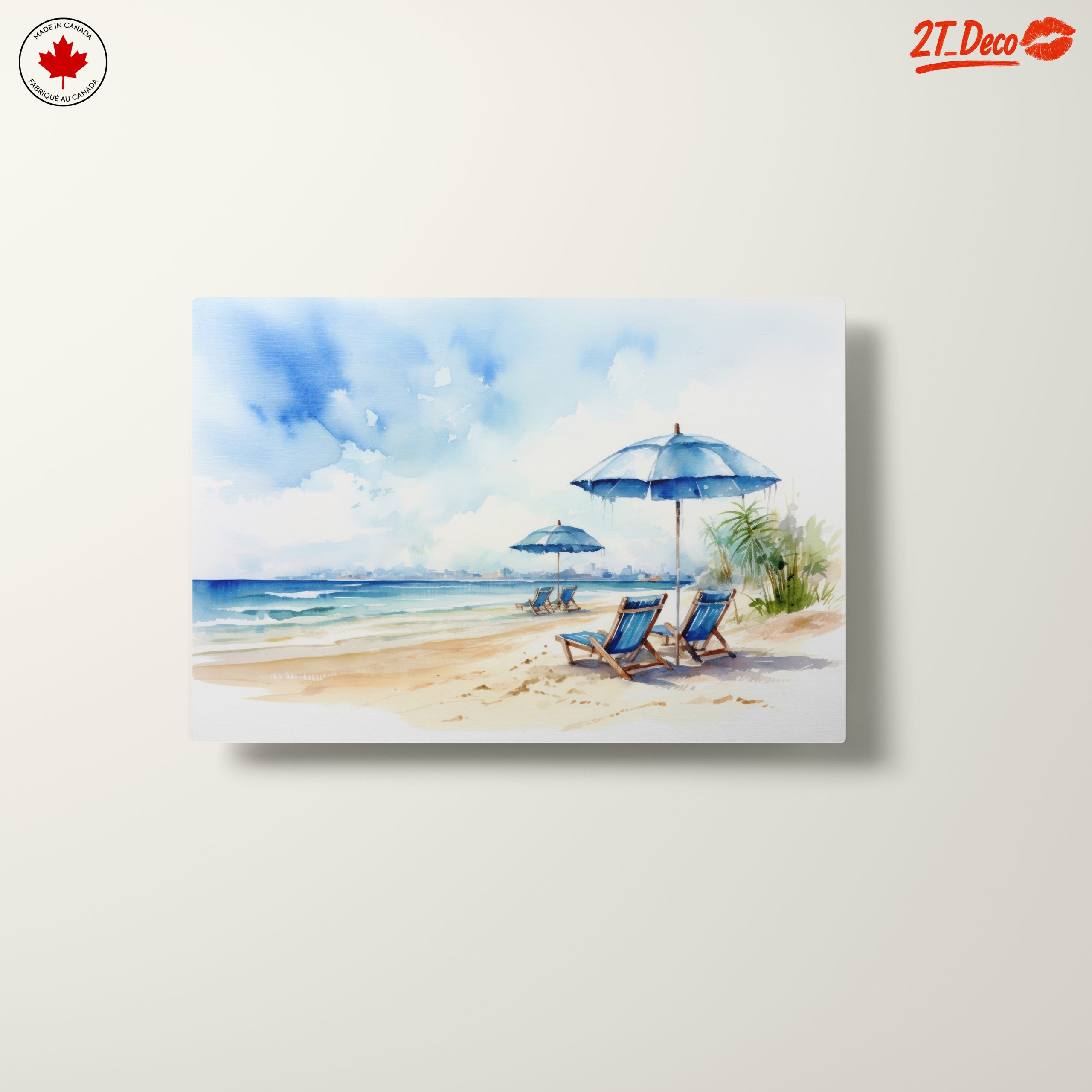 Serene Beach Scene with Umbrellas - Image 10
