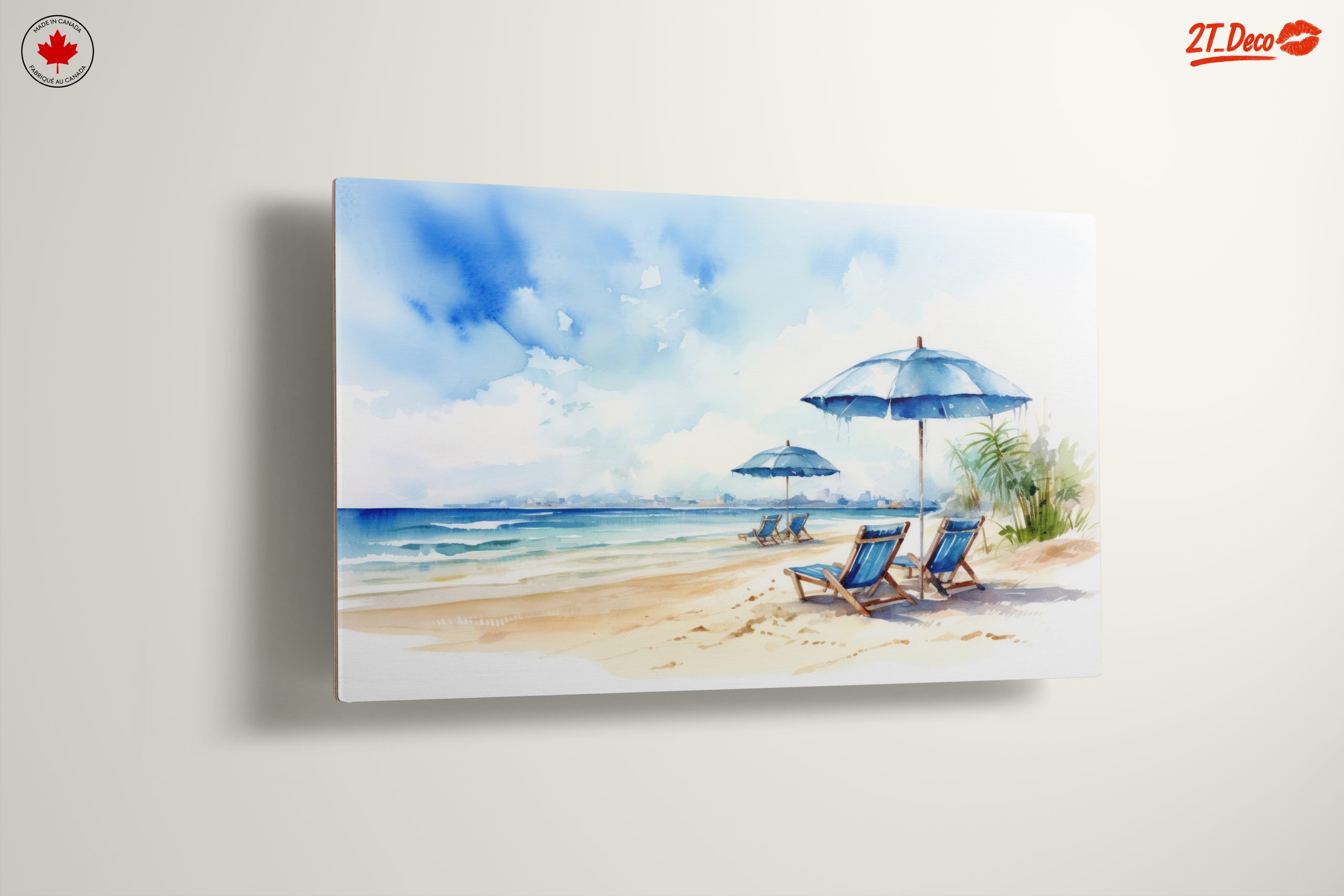 Serene Beach Scene with Umbrellas - Image 13
