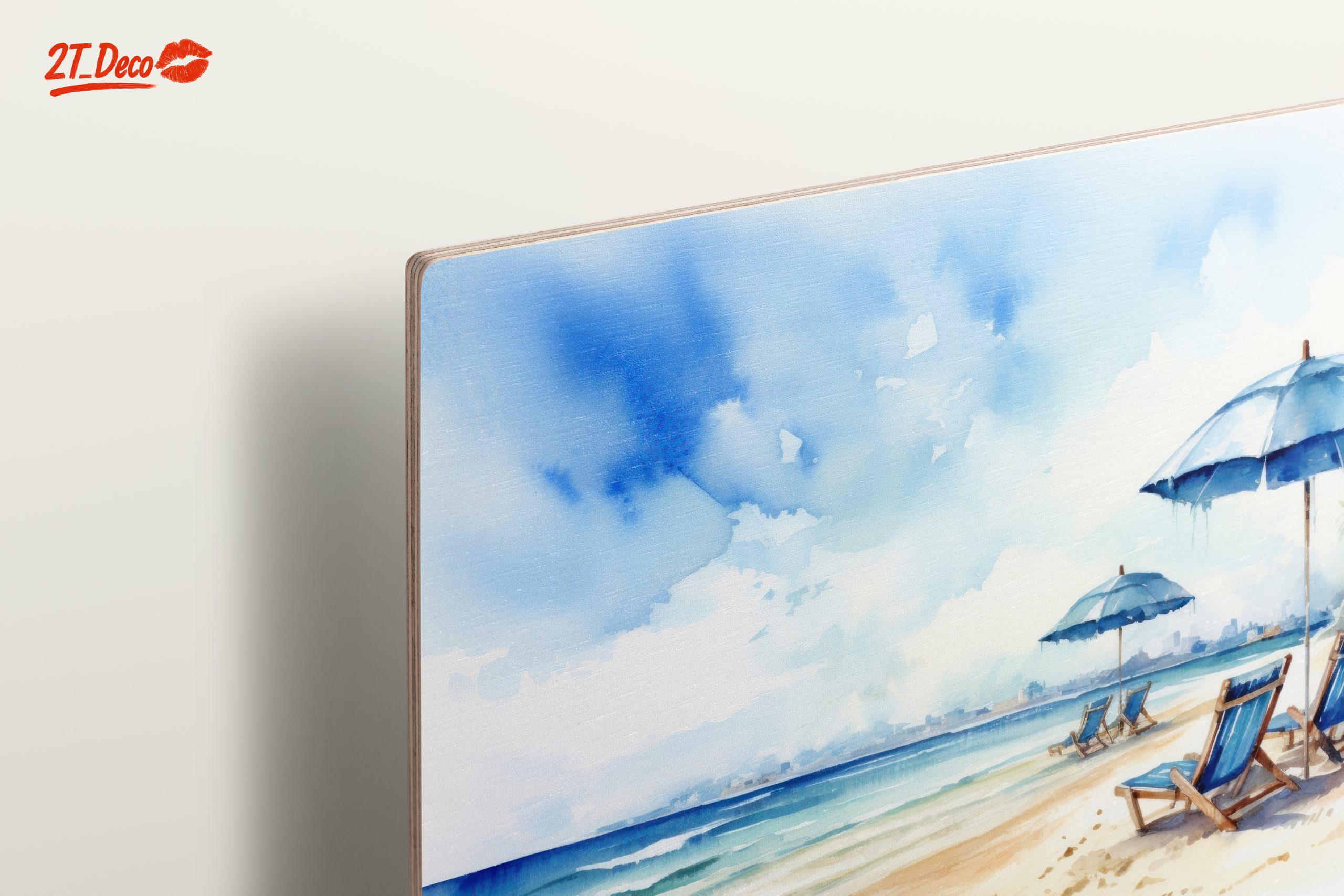 Serene Beach Scene with Umbrellas - Image 15