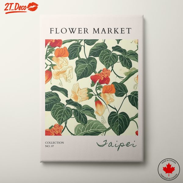 Flower Market Art Featuring Vibrant Blooms