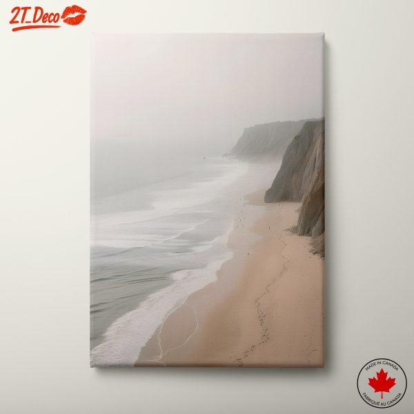 Serene Coastal Landscape with Soft Fog