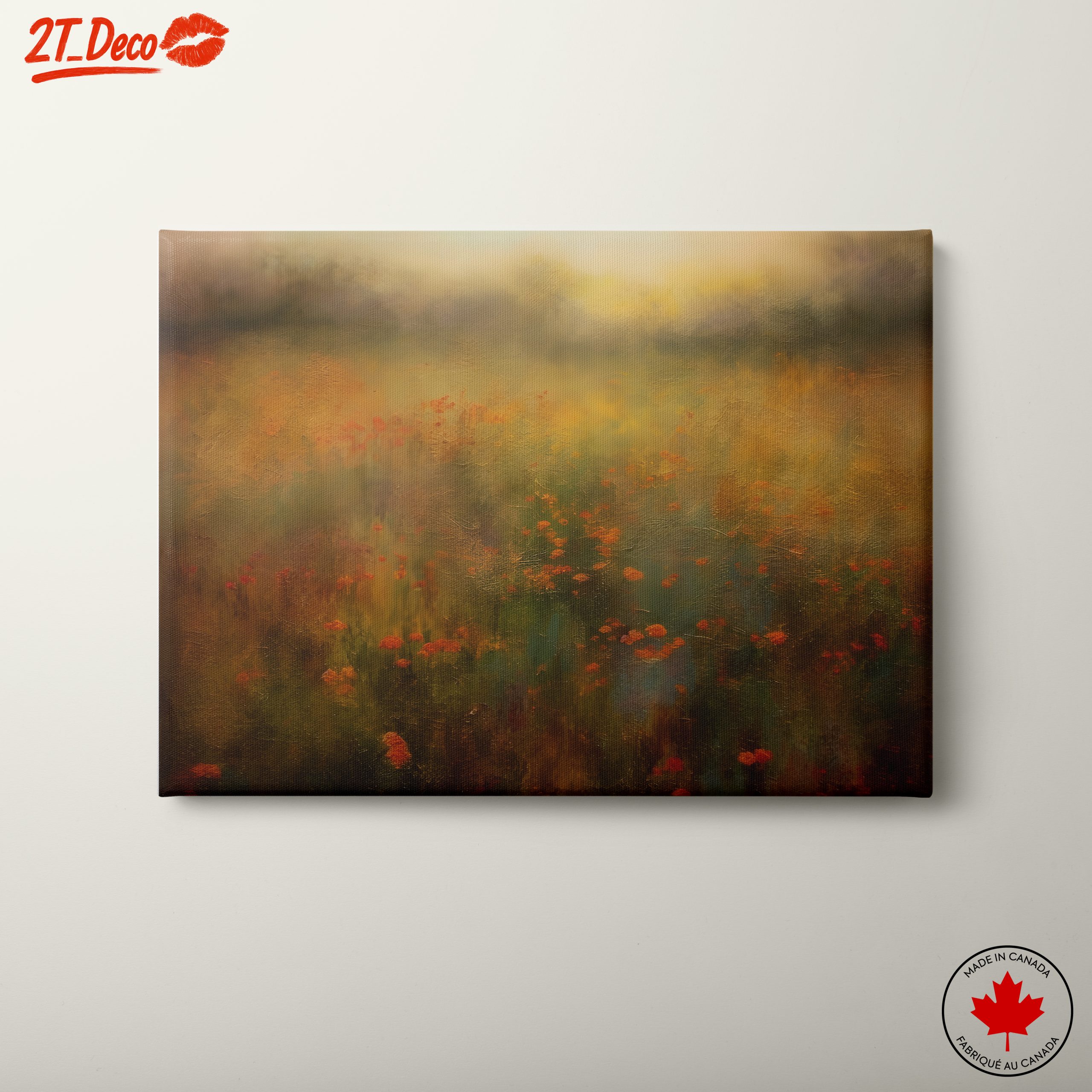 Vibrant Abstract Landscape with Flowers