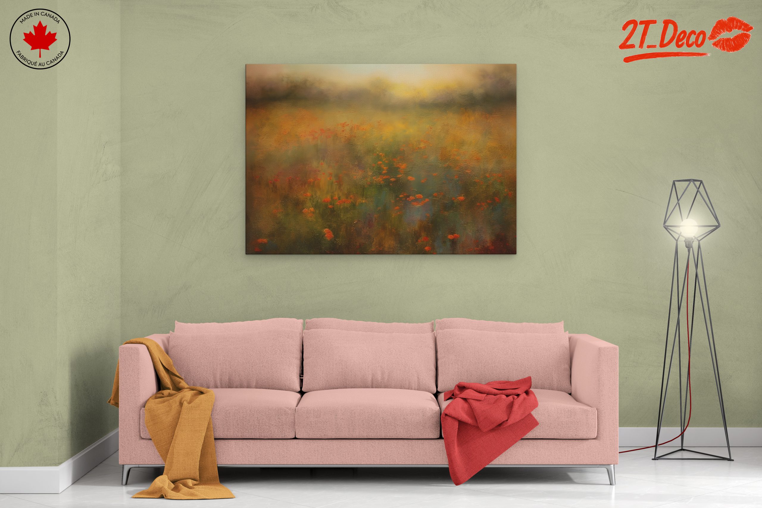 Vibrant Abstract Landscape with Flowers - Image 2