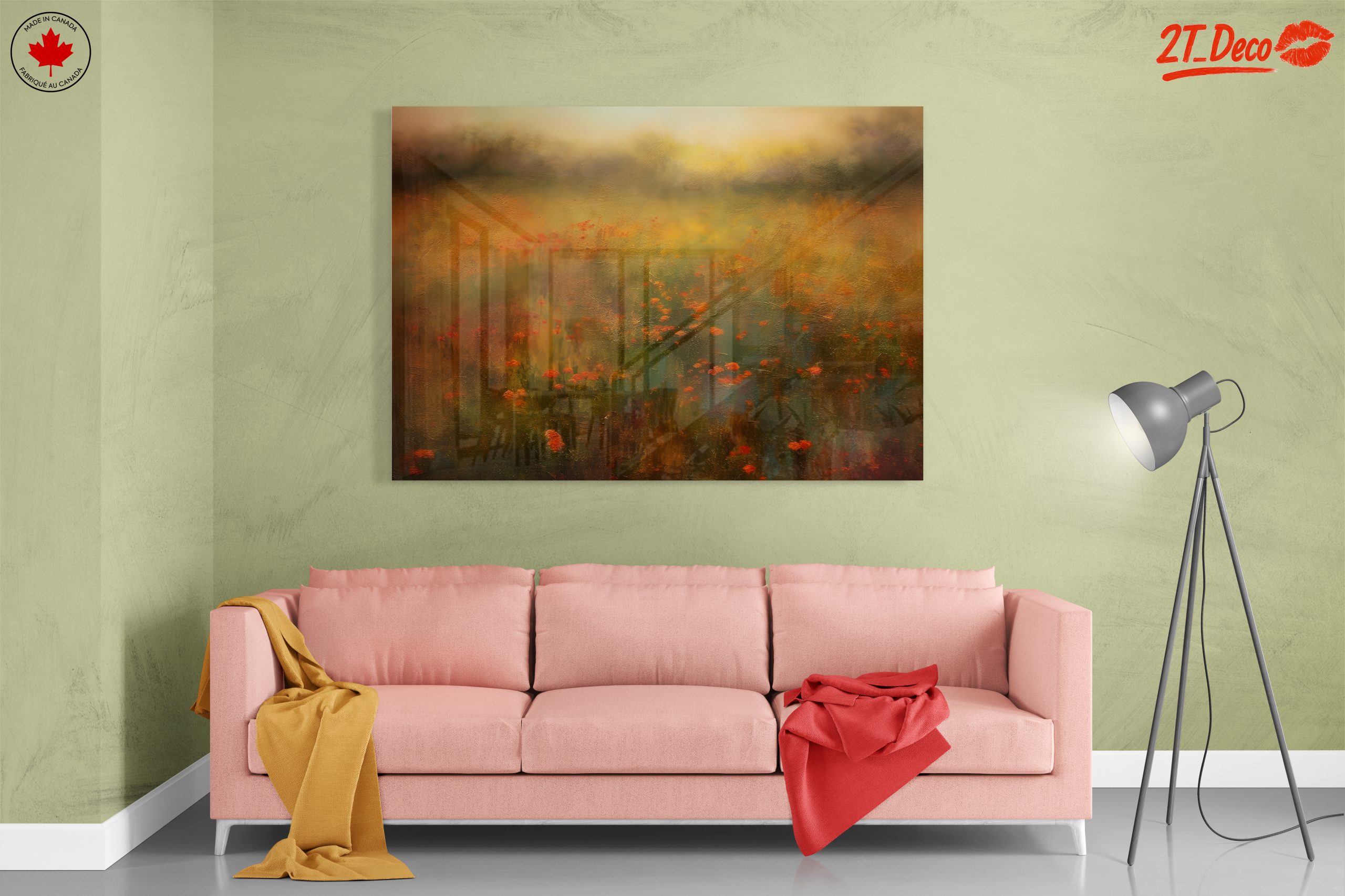 Vibrant Abstract Landscape with Flowers - Image 7