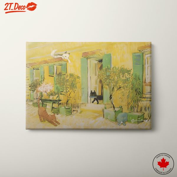 Whimsical Cats in a Vibrant Landscape