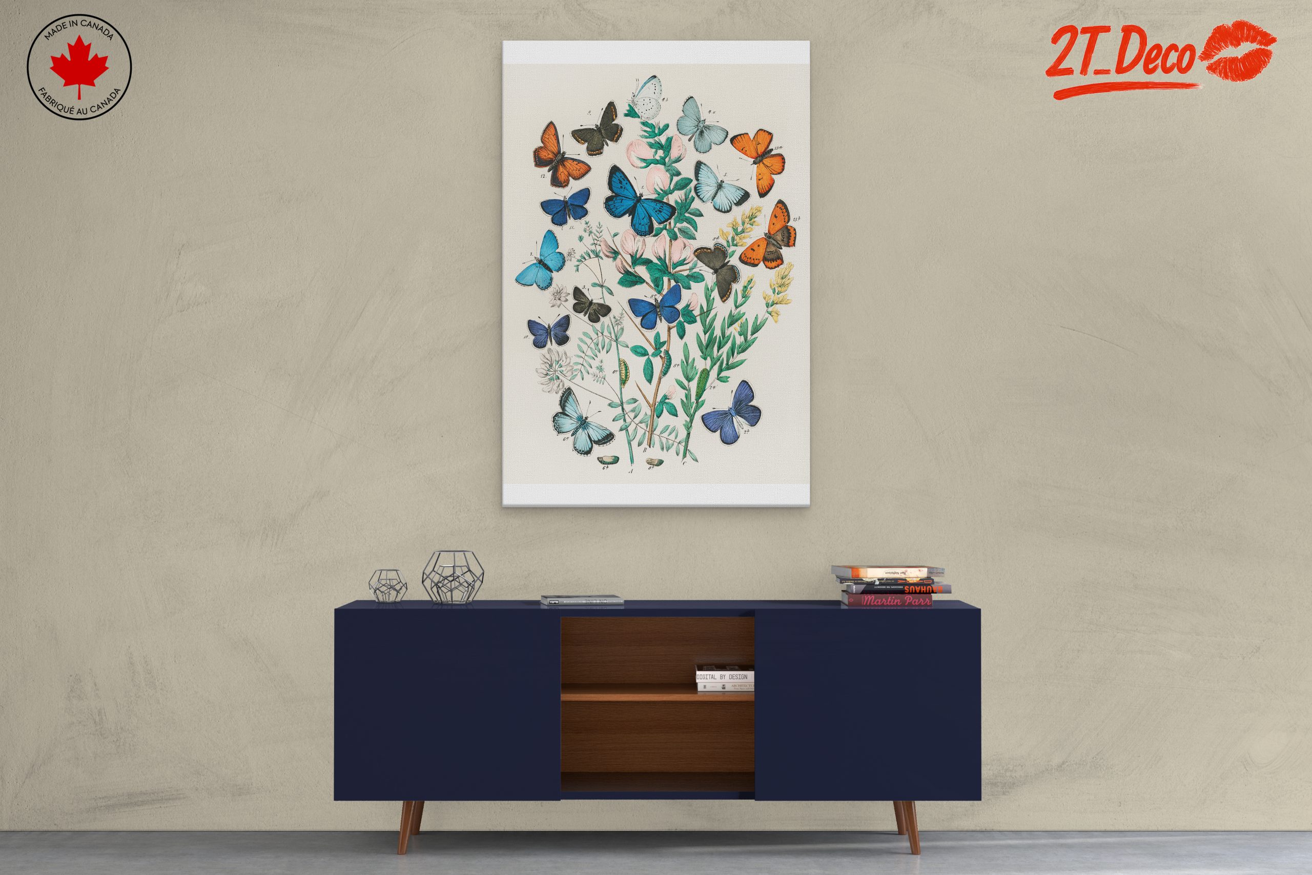 Colorful Botanical Illustration of Butterflies - Image 3