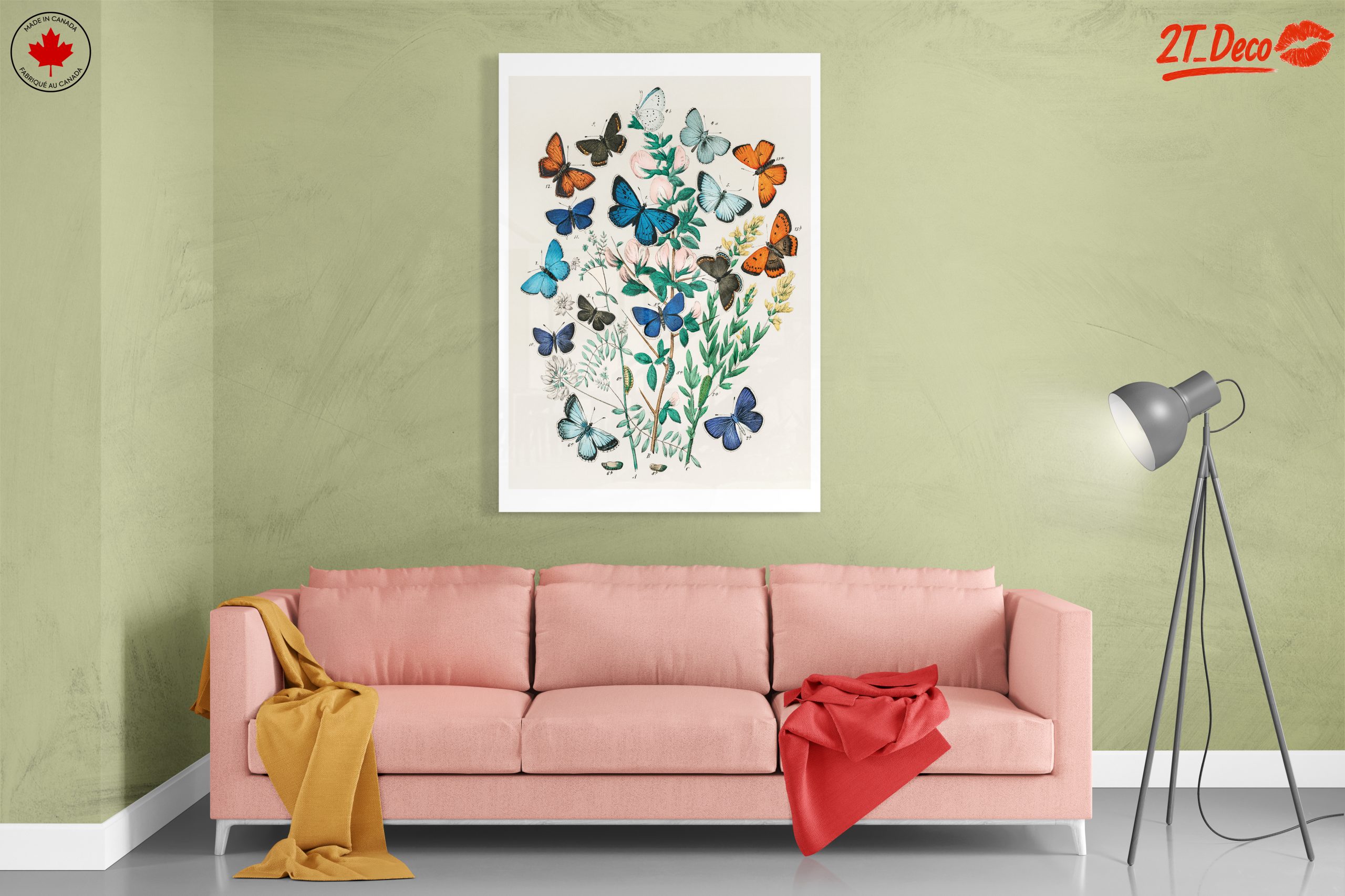 Colorful Botanical Illustration of Butterflies - Image 7