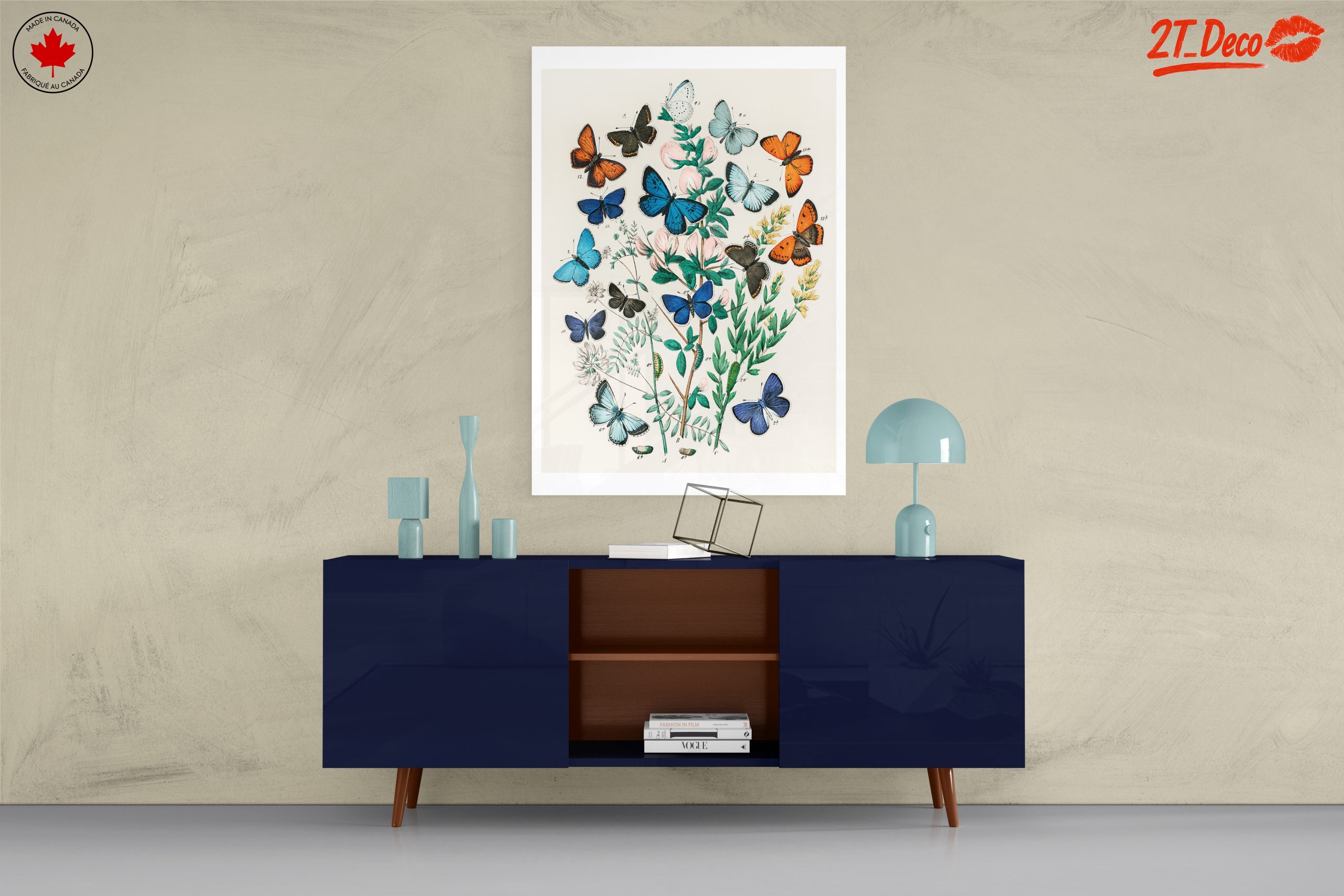 Colorful Botanical Illustration of Butterflies - Image 8