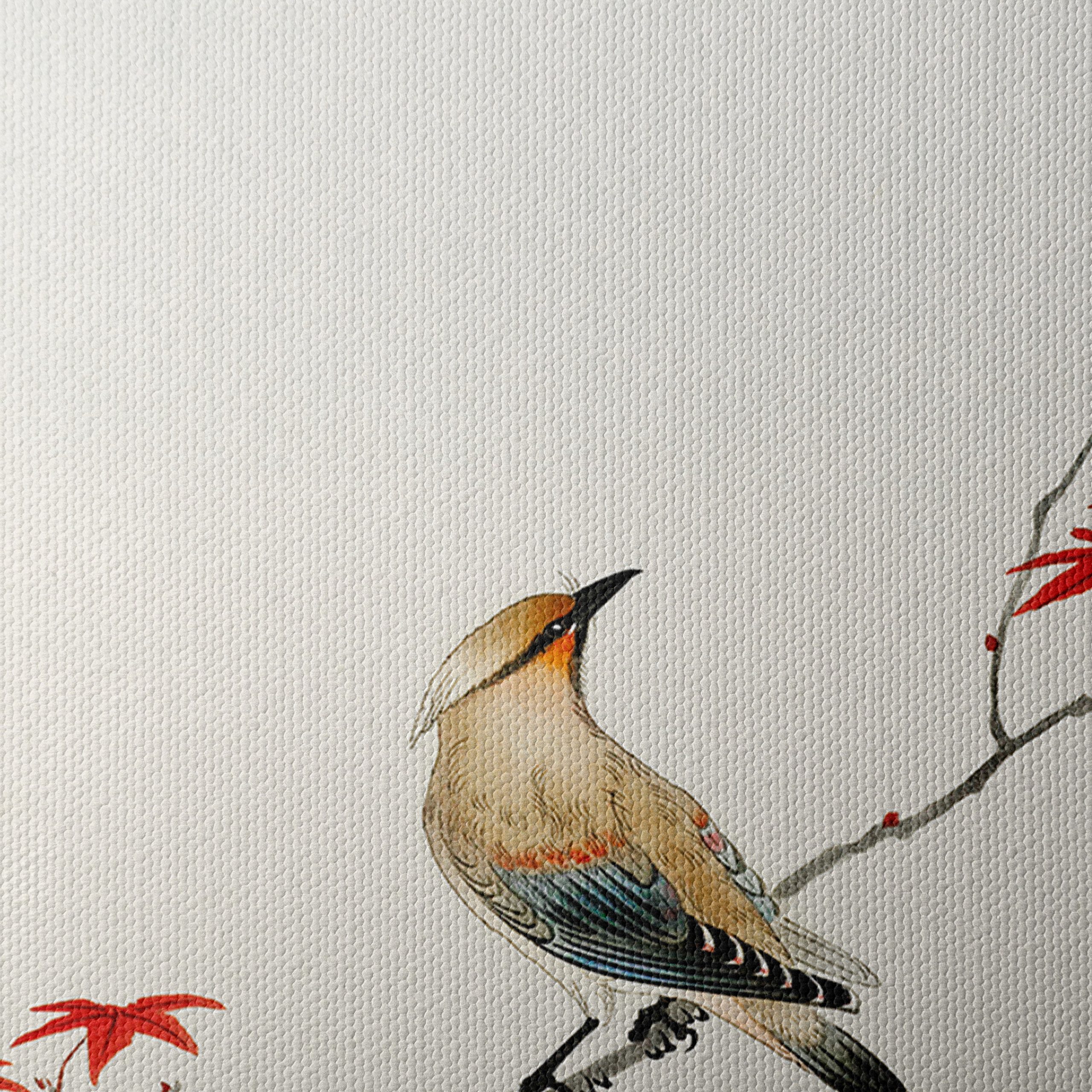 Elegant Bird on Colorful Maple Branch Art - Image 4