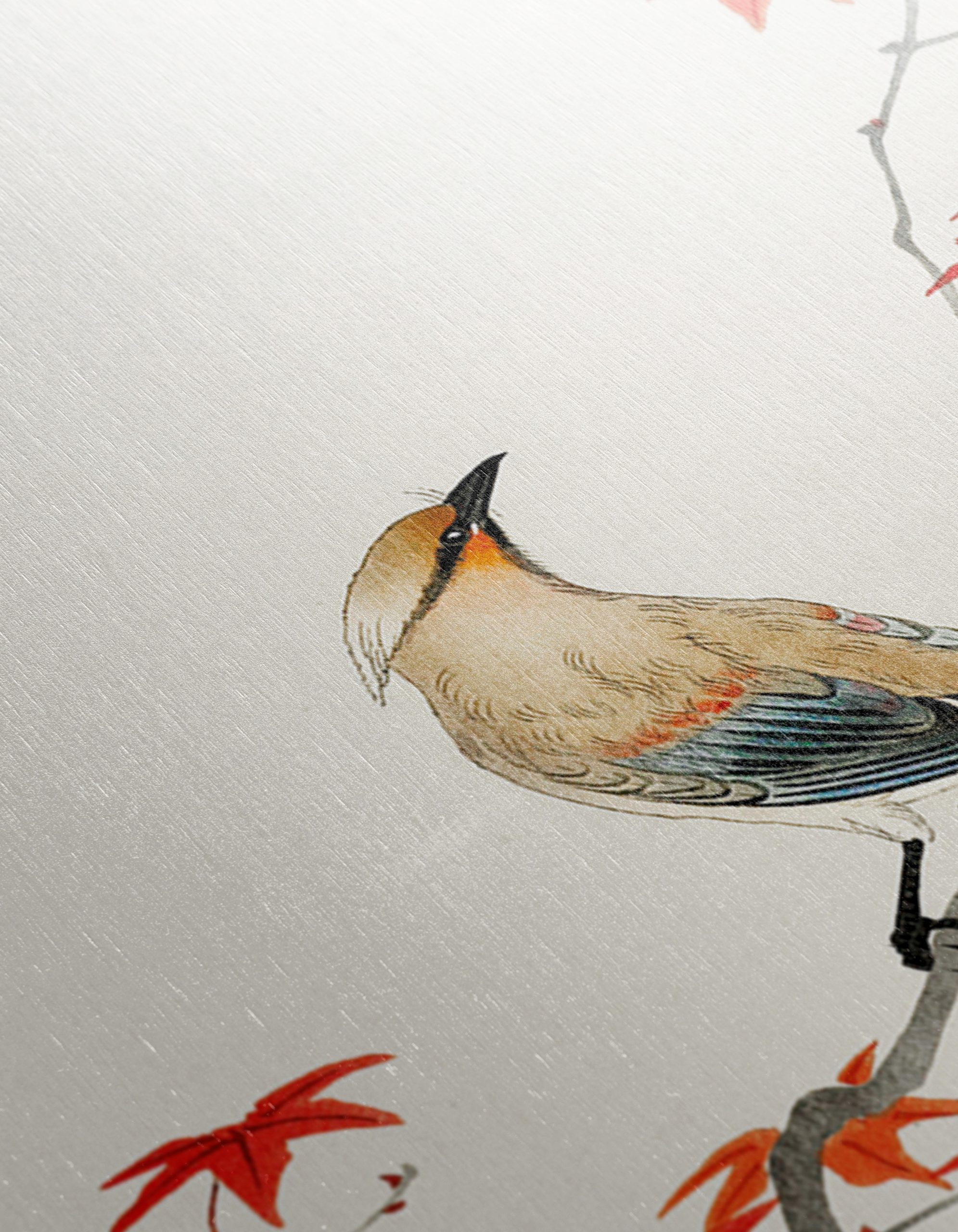 Elegant Bird on Colorful Maple Branch Art - Image 12