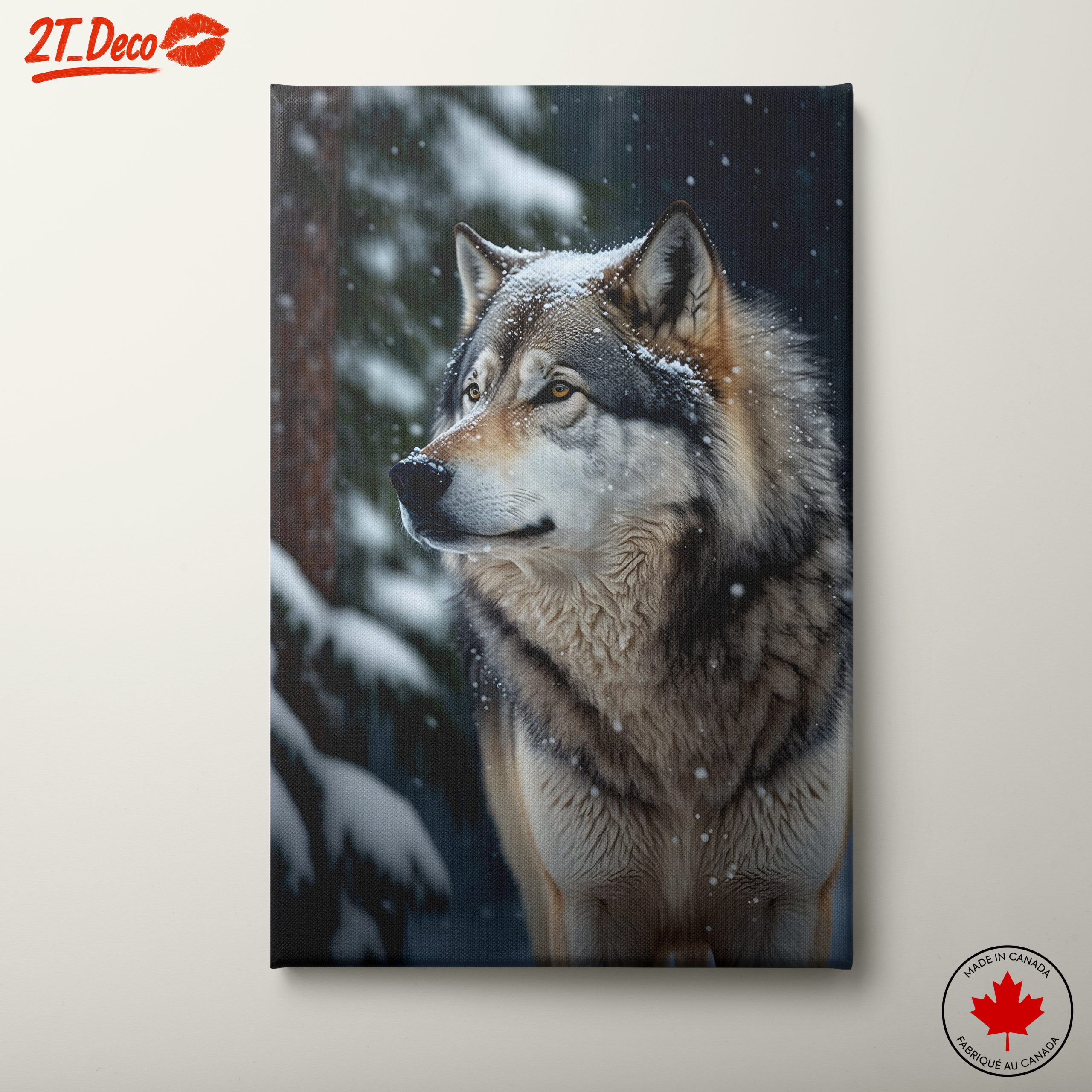 Majestic Wolf in Snowy Forest