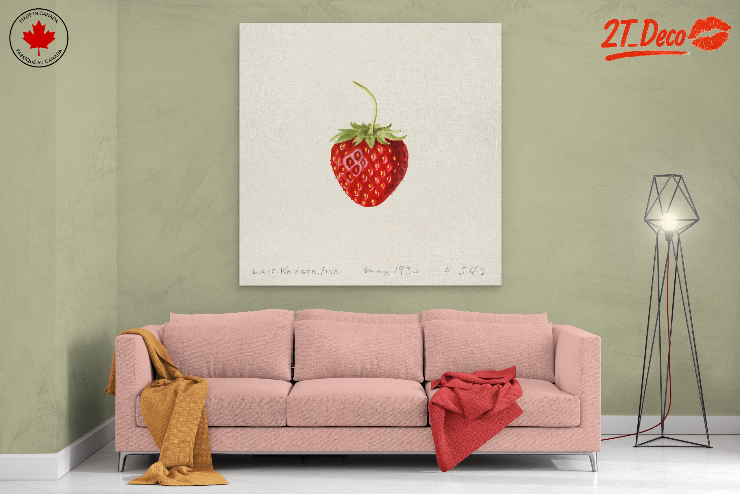 Strawberry Abstract Food Art Piece - Image 2