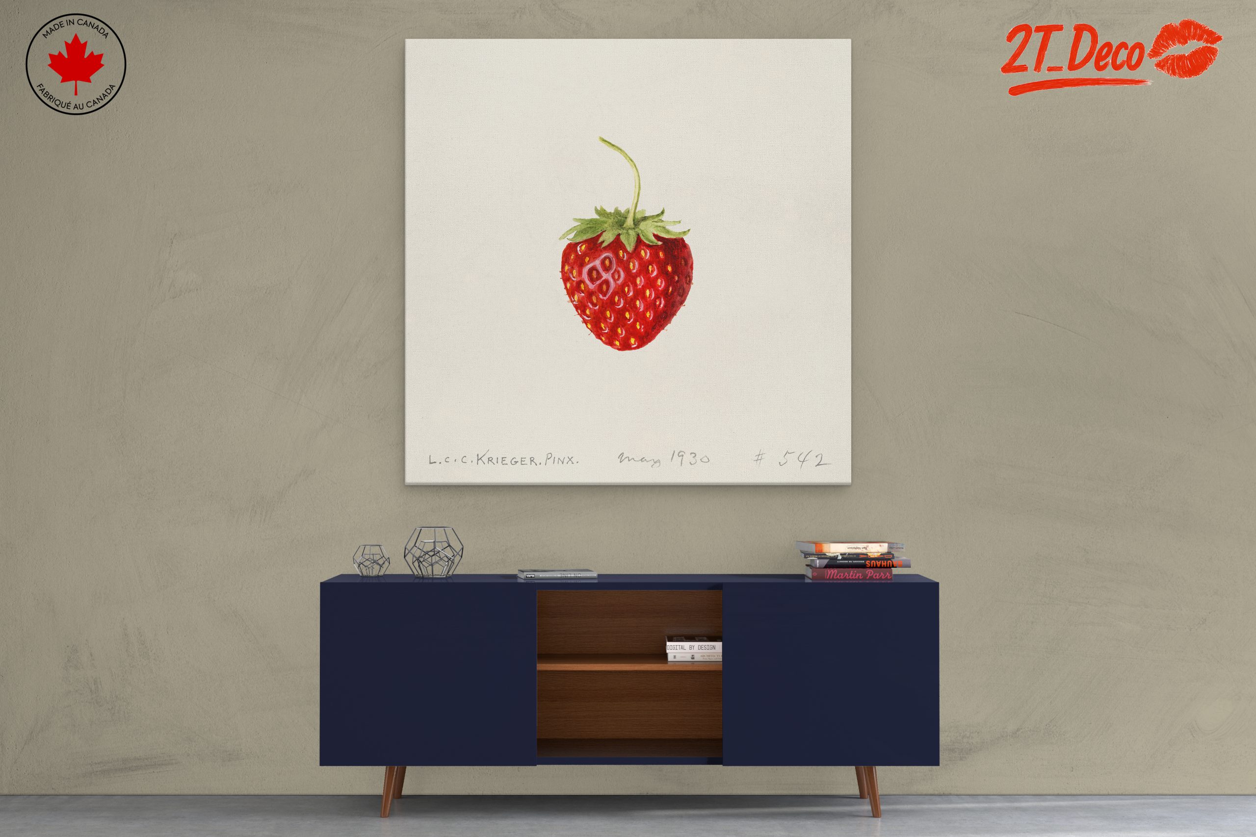 Strawberry Abstract Food Art Piece - Image 3