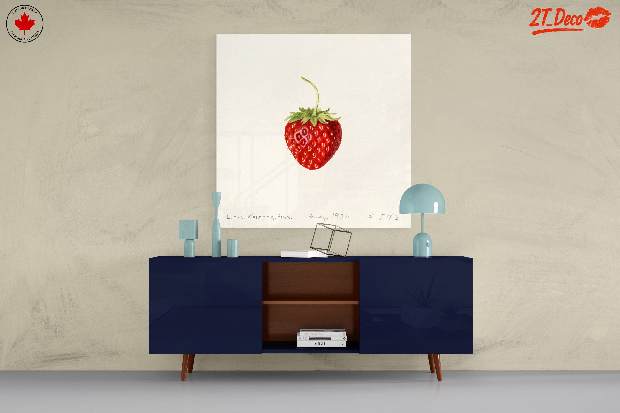 Strawberry Abstract Food Art Piece - Image 8