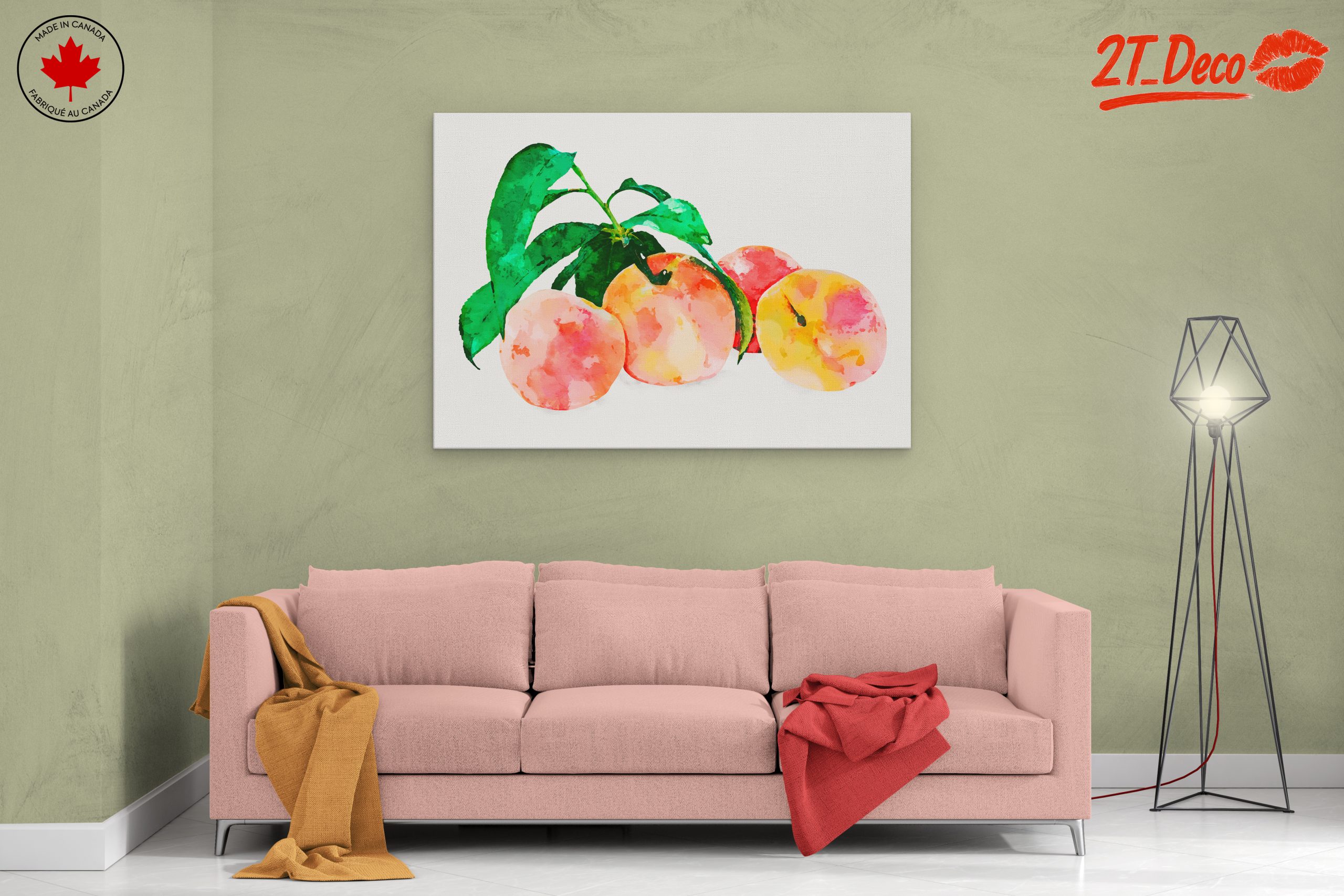 Peach Abstract Watercolor Art - Image 2