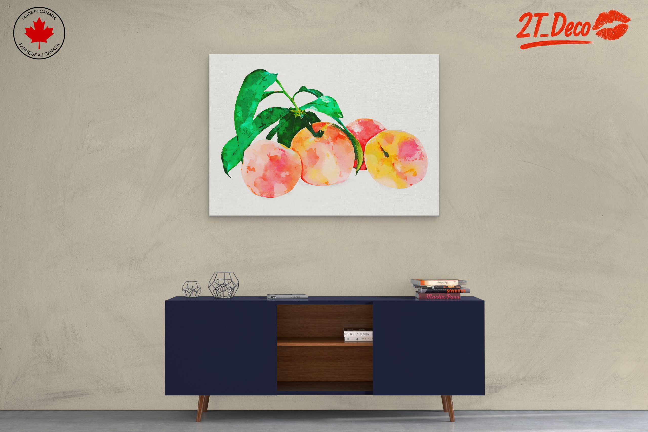 Peach Abstract Watercolor Art - Image 3