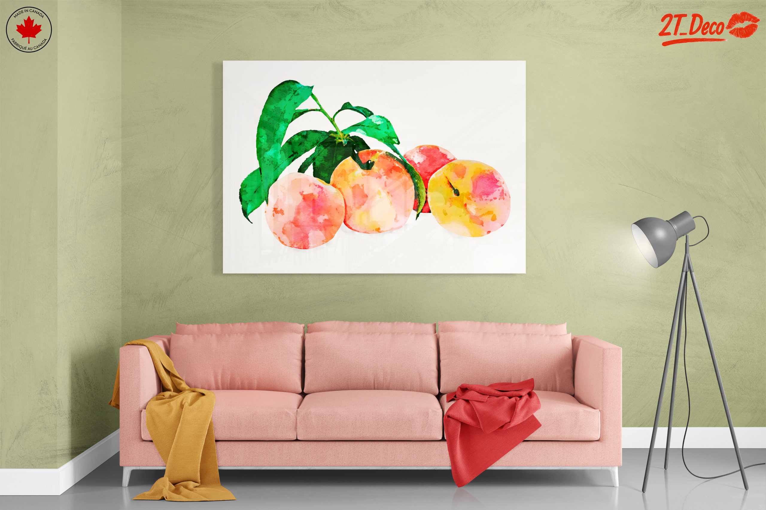 Peach Abstract Watercolor Art - Image 7