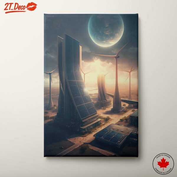 Futuristic Cityscape with Solar Panels