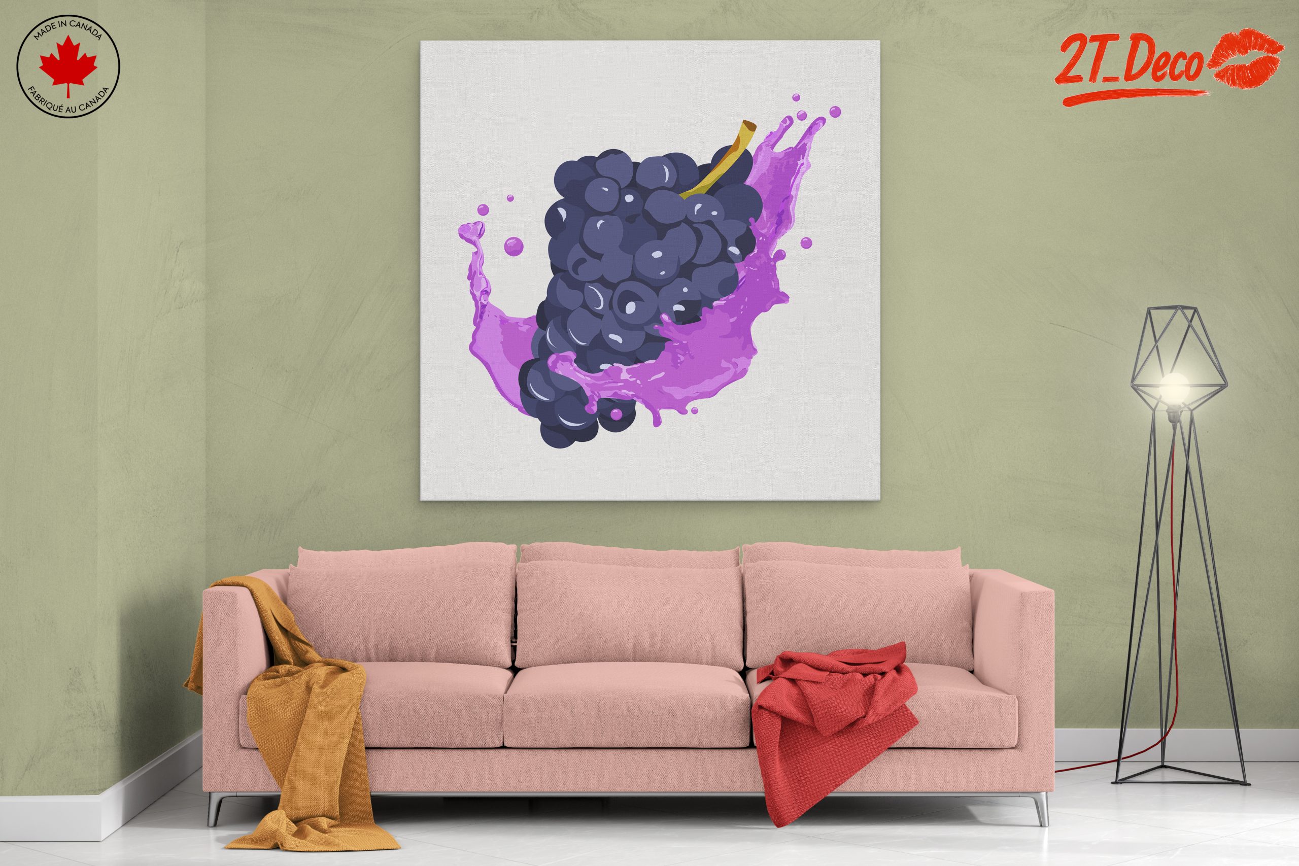 Vibrant Abstract Grapes Splash Artwork - Image 2