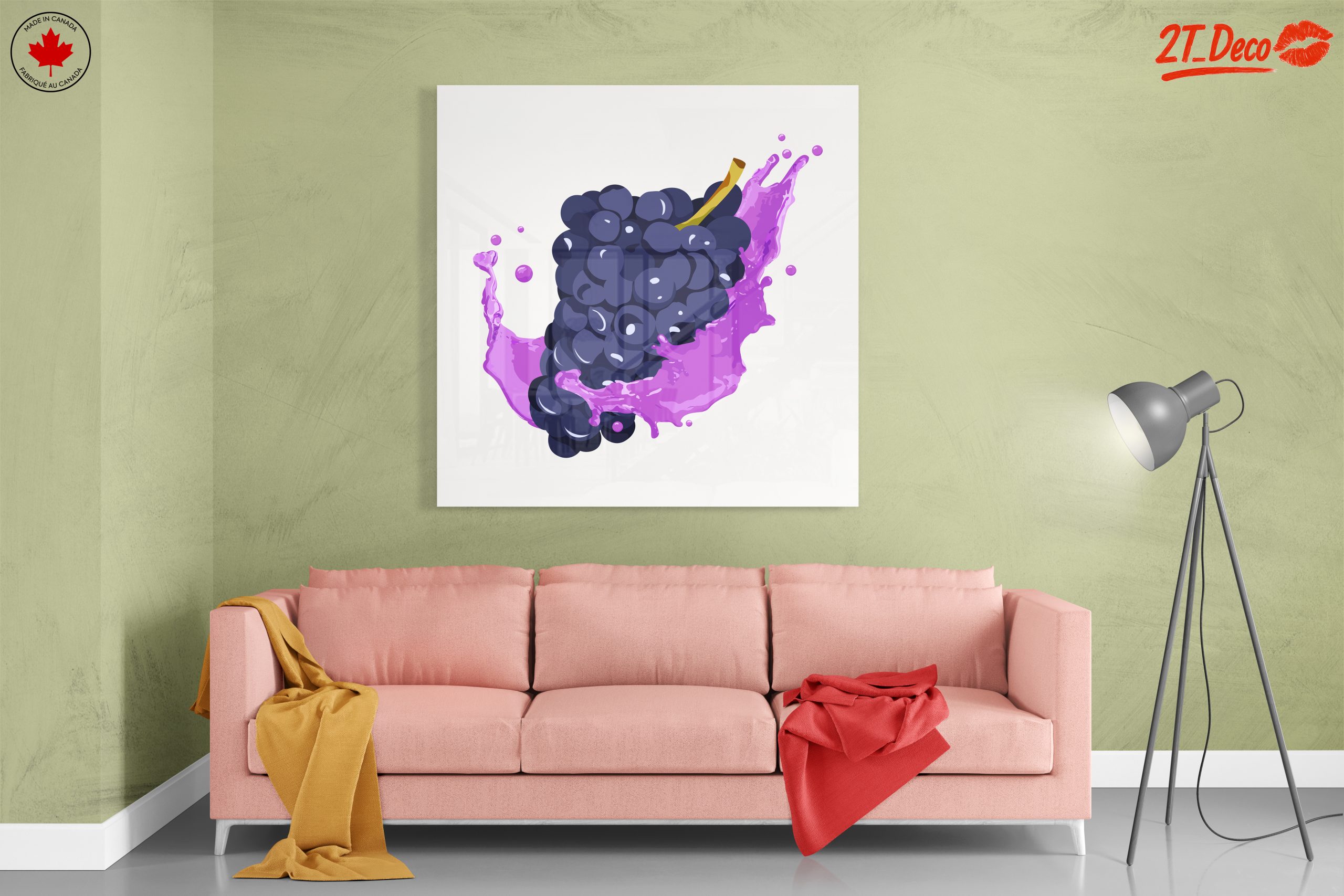 Vibrant Abstract Grapes Splash Artwork - Image 7