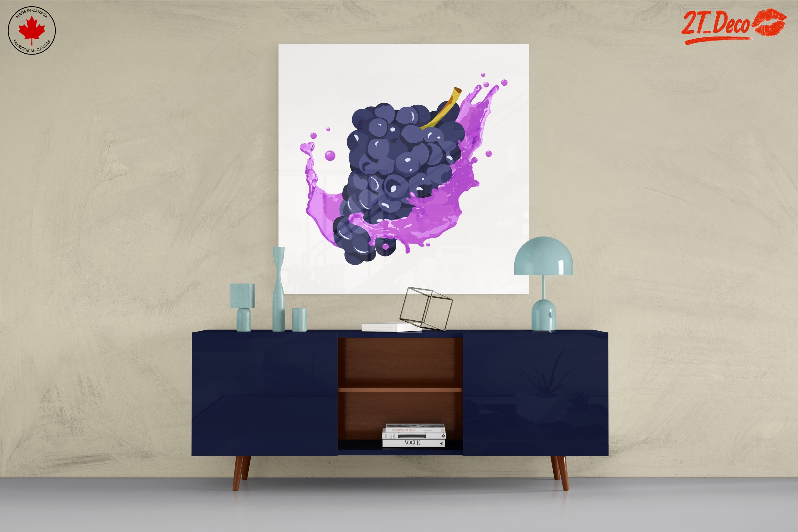 Vibrant Abstract Grapes Splash Artwork - Image 8