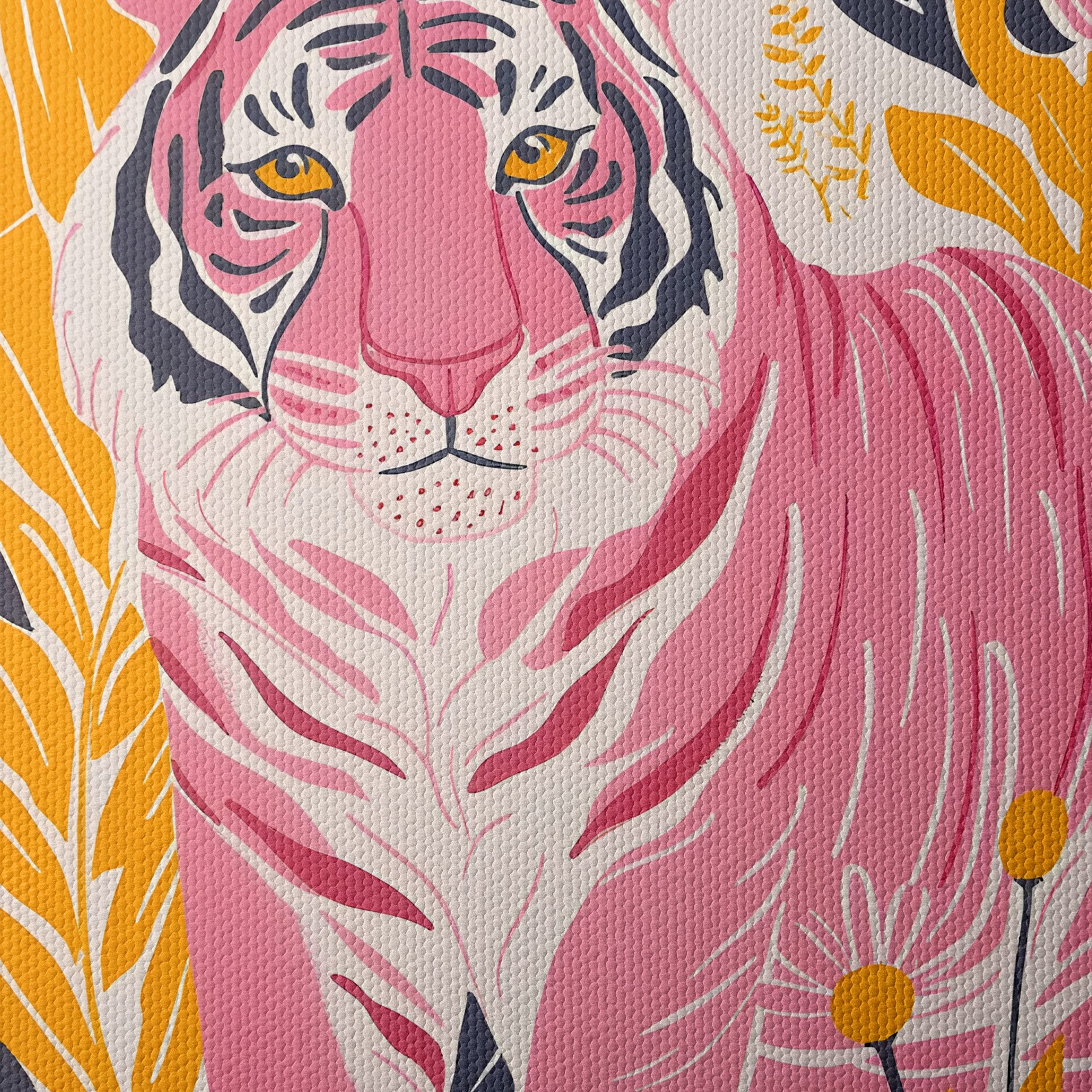 Charming Pink Tiger Among Floral Elements - Image 4