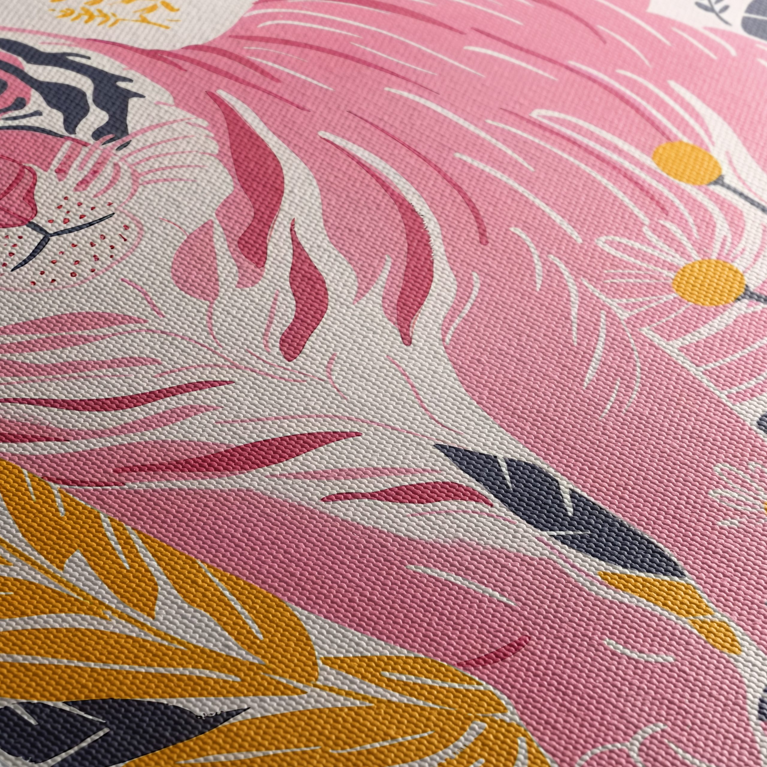 Charming Pink Tiger Among Floral Elements - Image 5