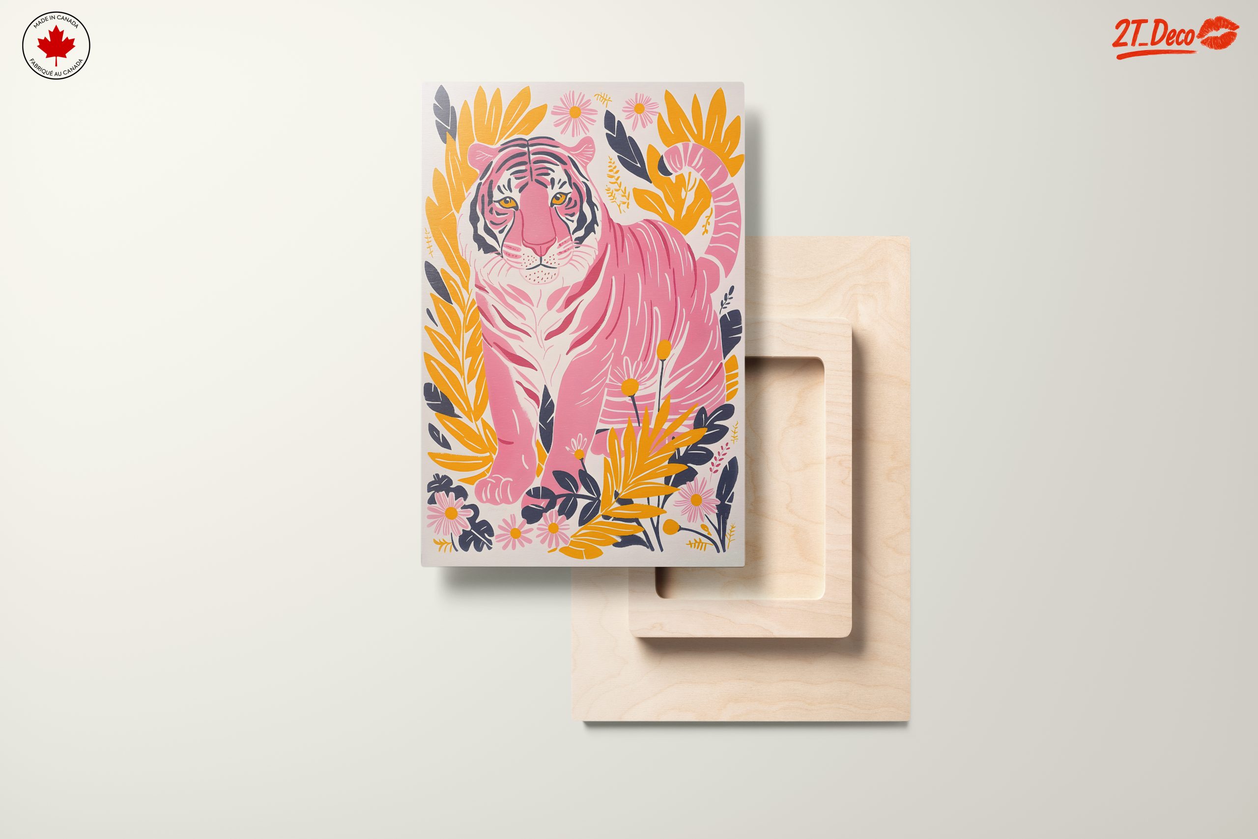 Charming Pink Tiger Among Floral Elements - Image 11
